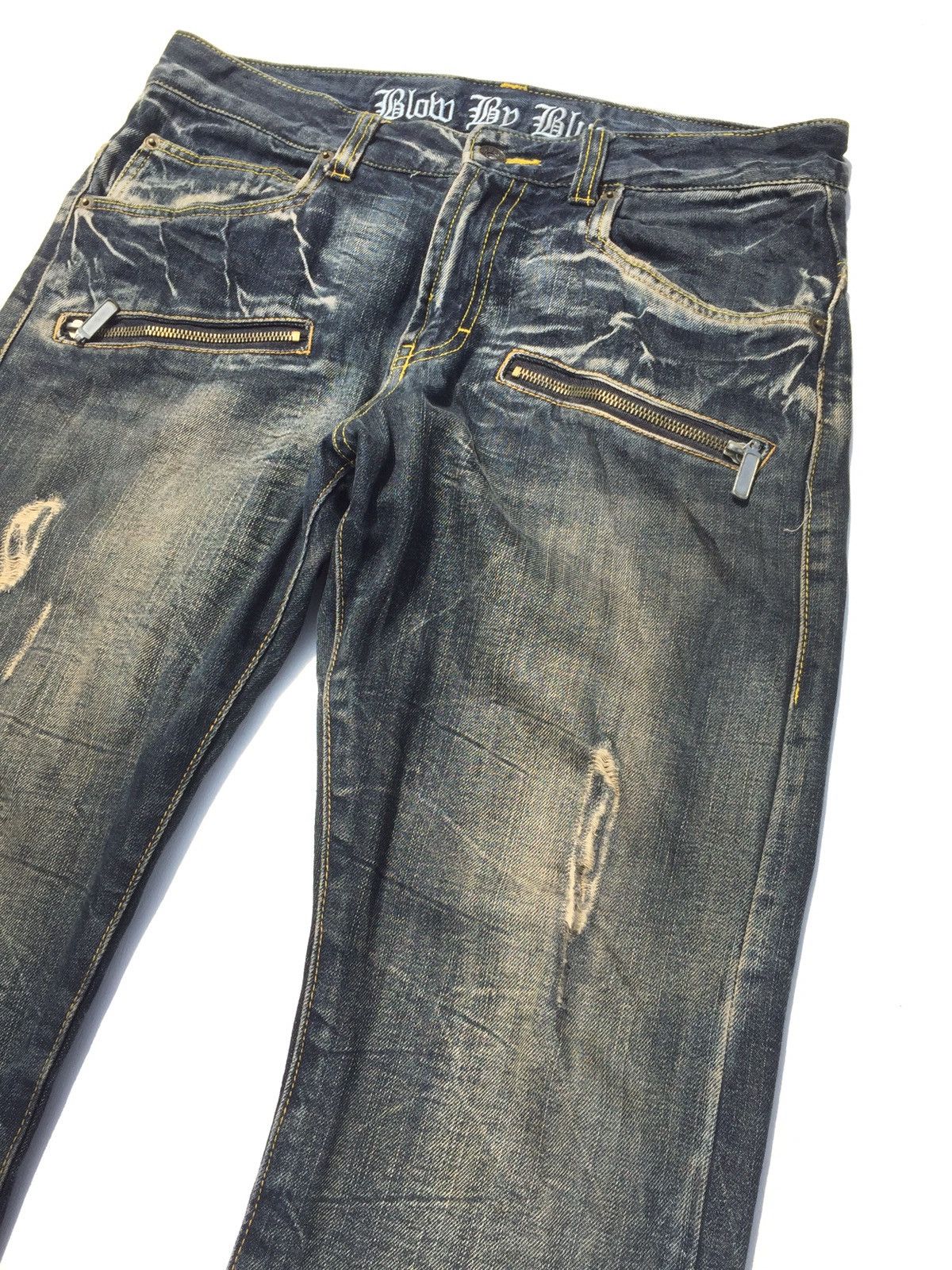 Hysteric Glamour × If Six Was Nine × Japanese Brand Flare Baggy Jeans Japan Blow Blue Mud Rusty Grunge Jeans Size US 32 / EU 48 - 3 Thumbnail