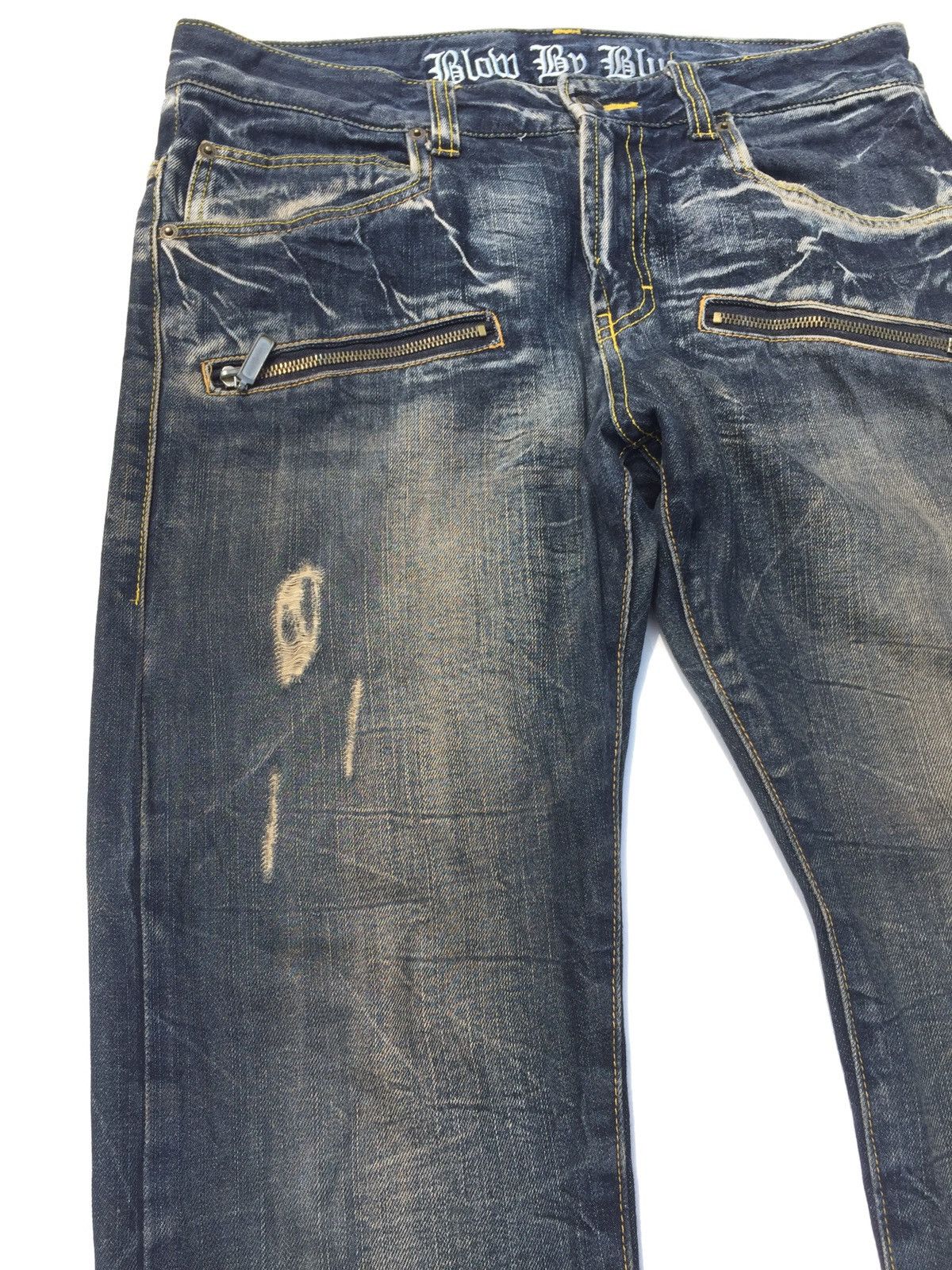 Hysteric Glamour × If Six Was Nine × Japanese Brand Flare Baggy Jeans Japan Blow Blue Mud Rusty Grunge Jeans Size US 32 / EU 48 - 4 Thumbnail