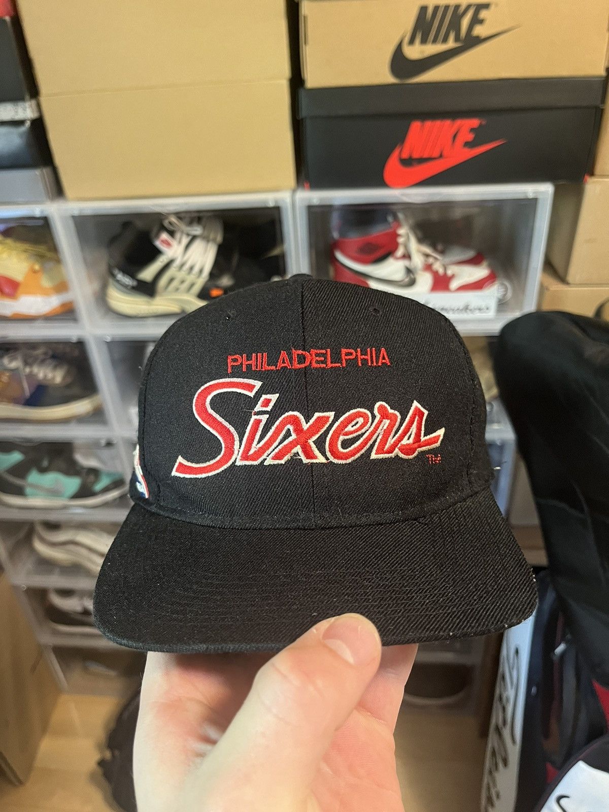 90's Philadelphia 76ers Sixers Sports Specialties Black Dome Script NBA Snapback  Hat – Rare VNTG