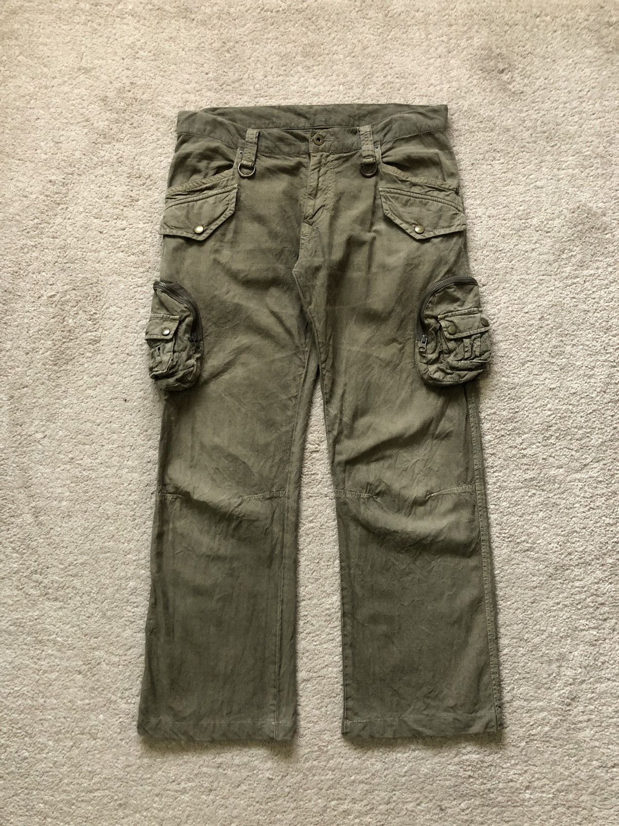 image of Kiminori Morishita x Tete Homme 1990S Tete Homme Tactical Multi Pocket Cargo Pant in Miltary Green 