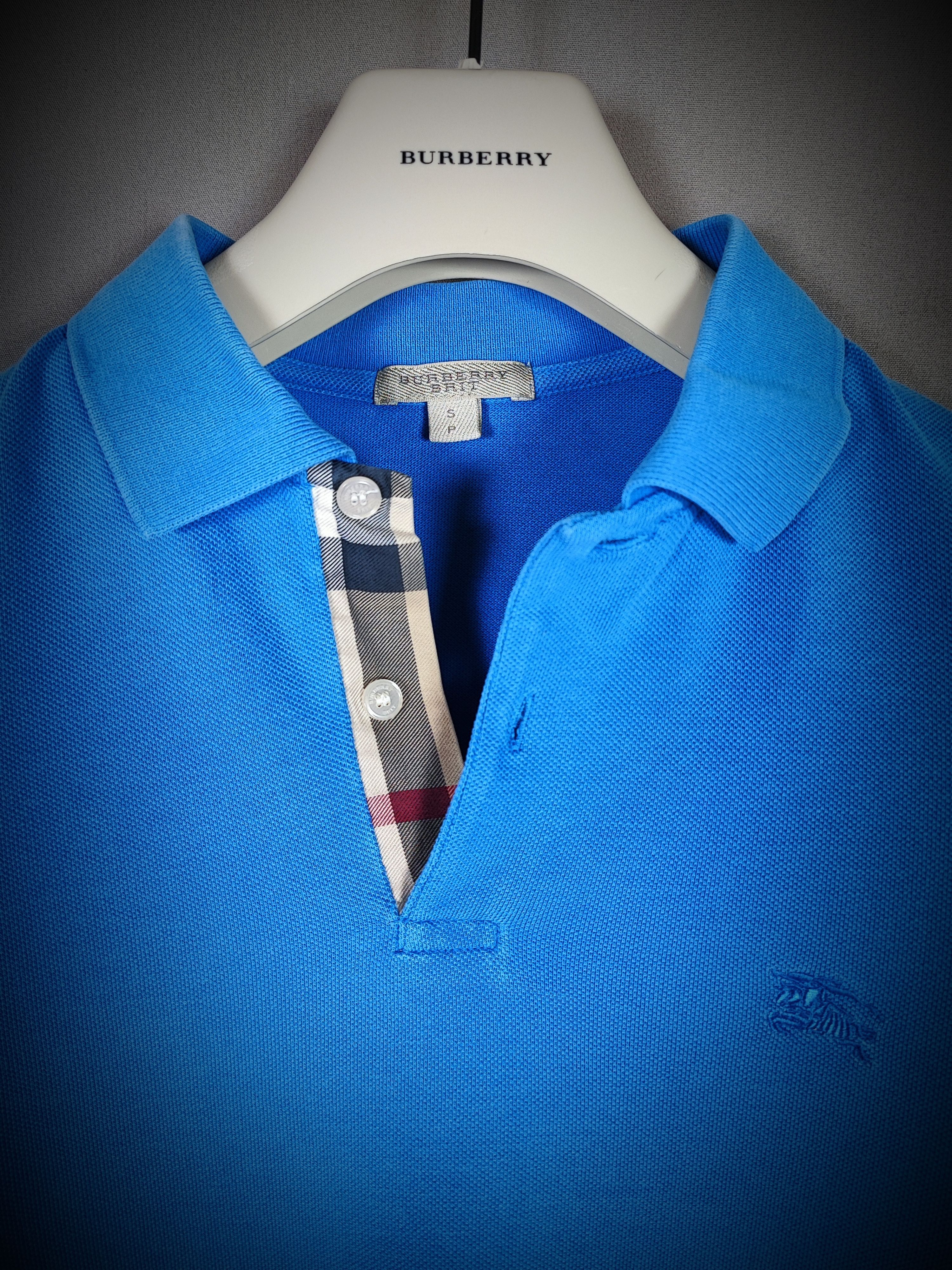 image of Burberry Polo Shirt S in Blue, Men's (Size Small)