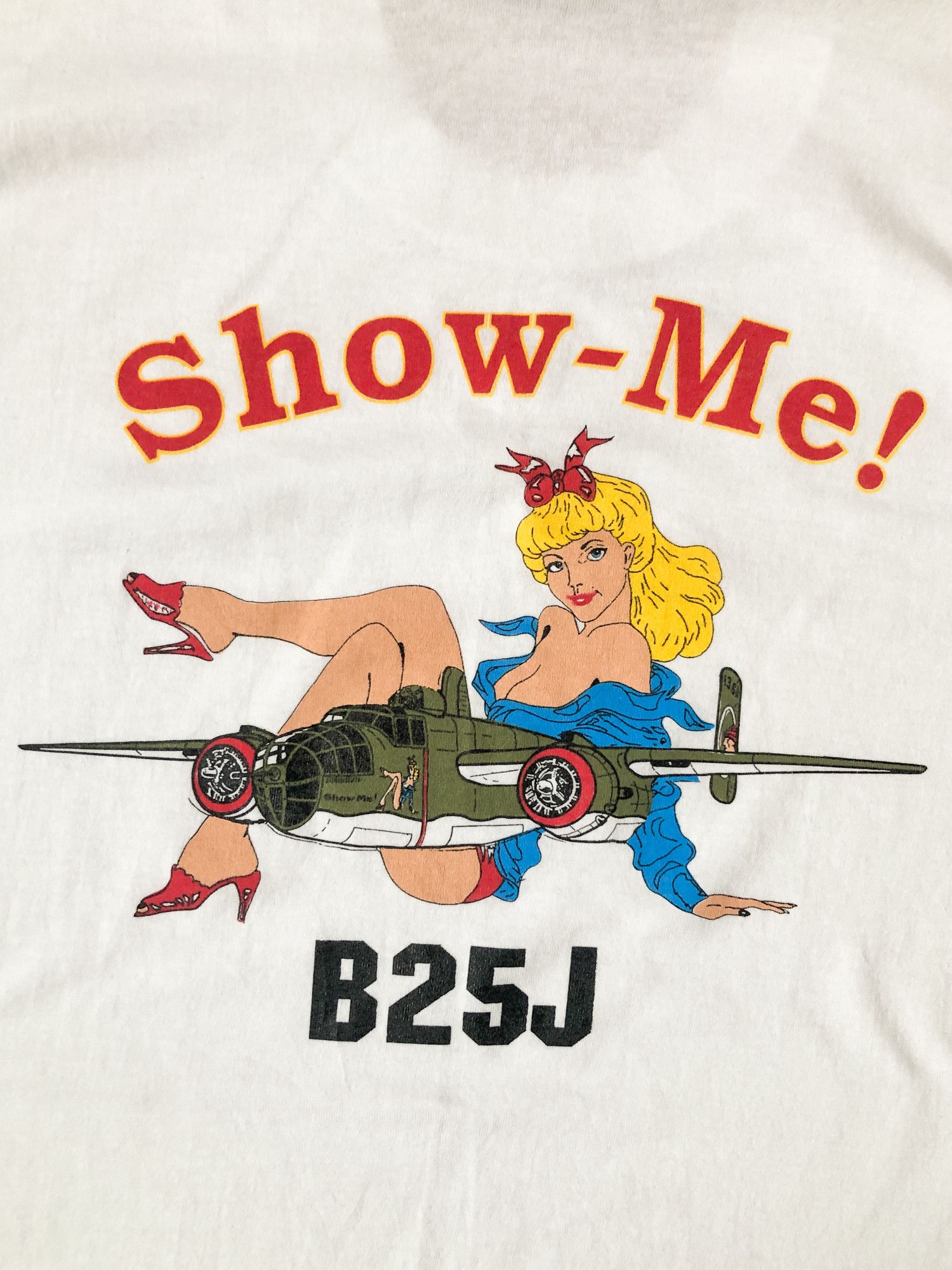 Vintage 90s Single Stitch 'B25-J' Missouri Wing Caf T-Shirt Size US XXL / EU 58 / 5 - 1 Thumbnail