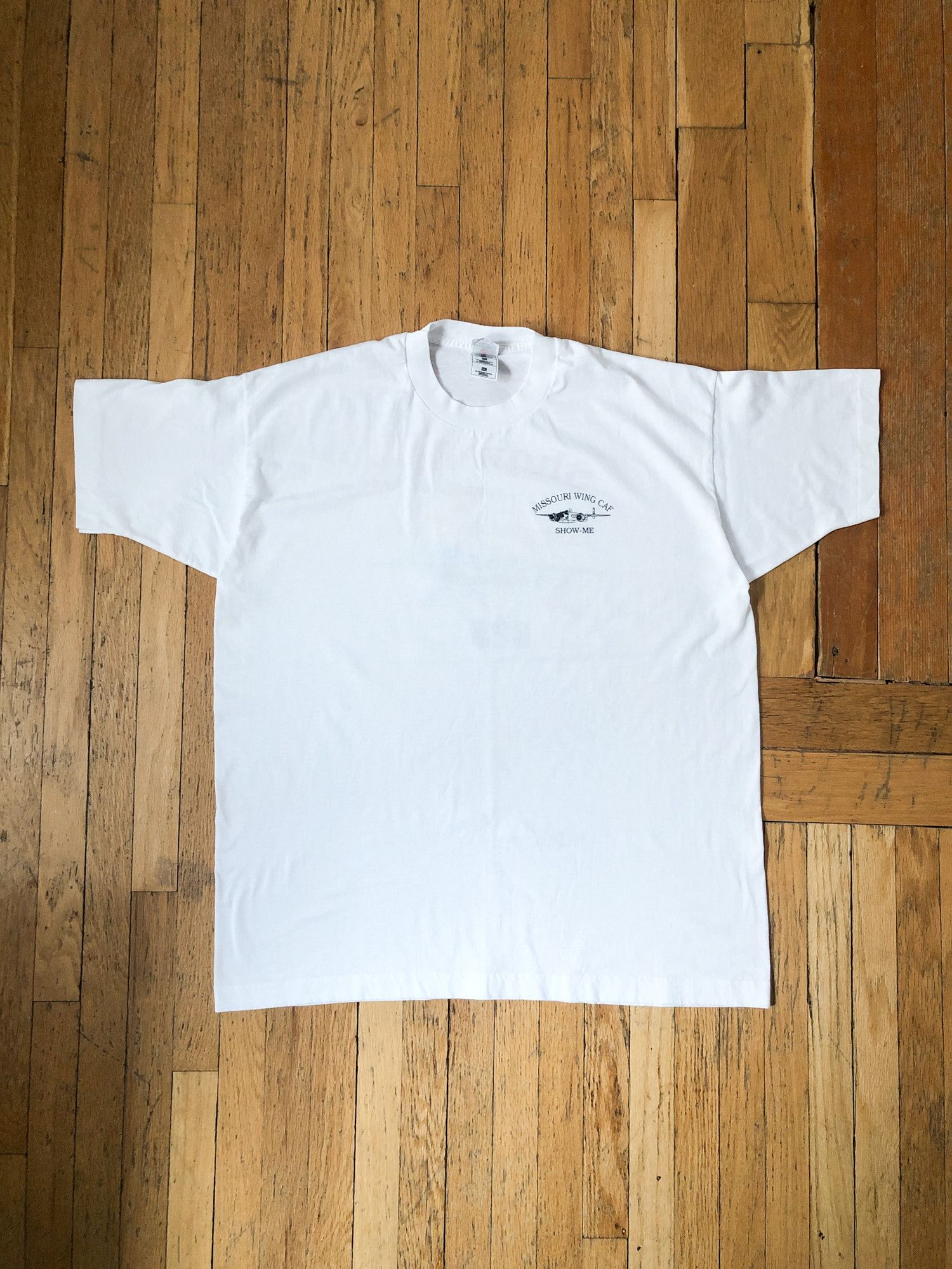 Vintage 90s Single Stitch 'B25-J' Missouri Wing Caf T-Shirt Size US XXL / EU 58 / 5 - 3 Thumbnail