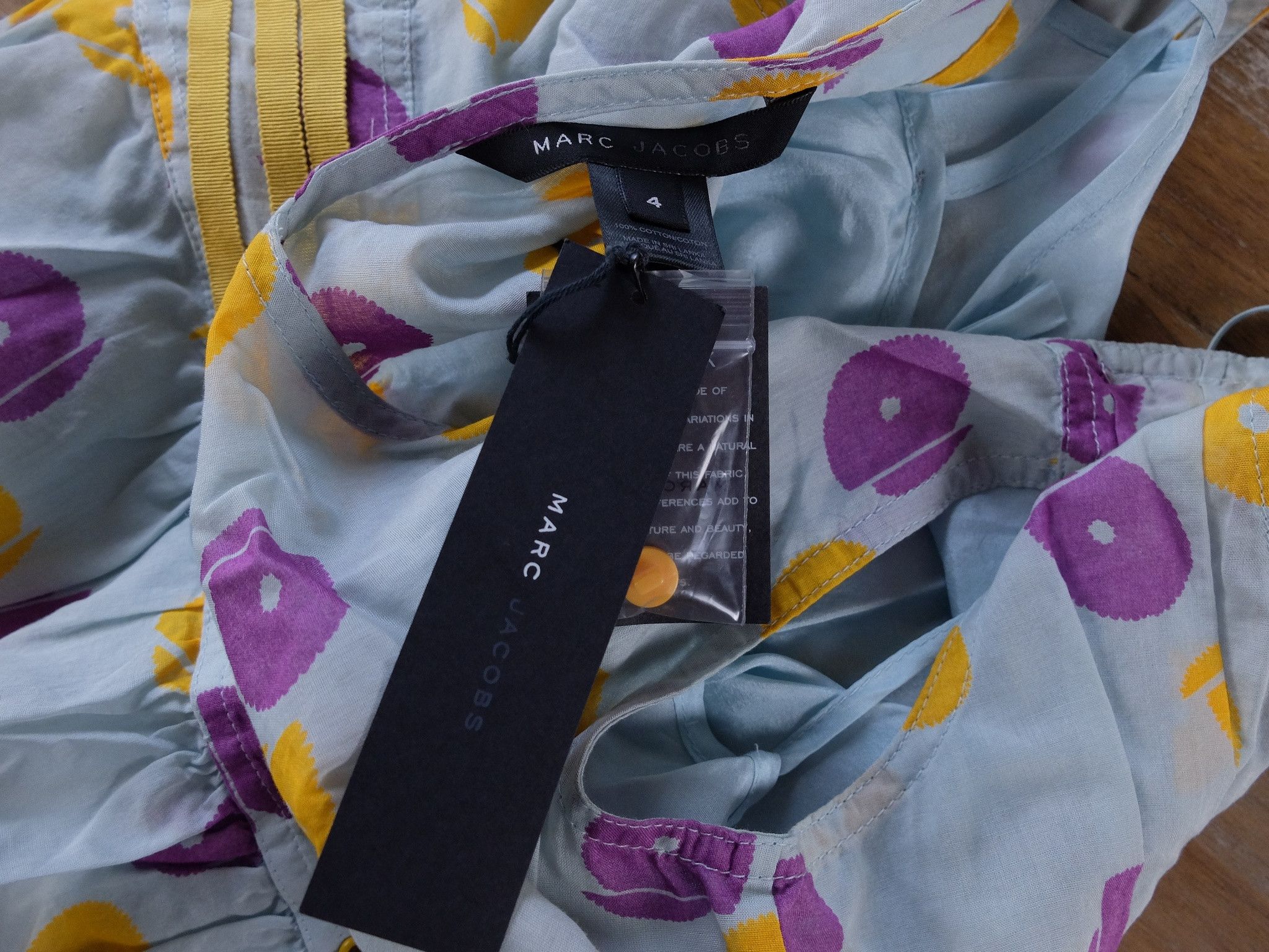 Marc Jacobs MARC JACOBS blue floral cotton silk sleeveless blouse top 4 Size S / US 4 / IT 40 - 4 Thumbnail
