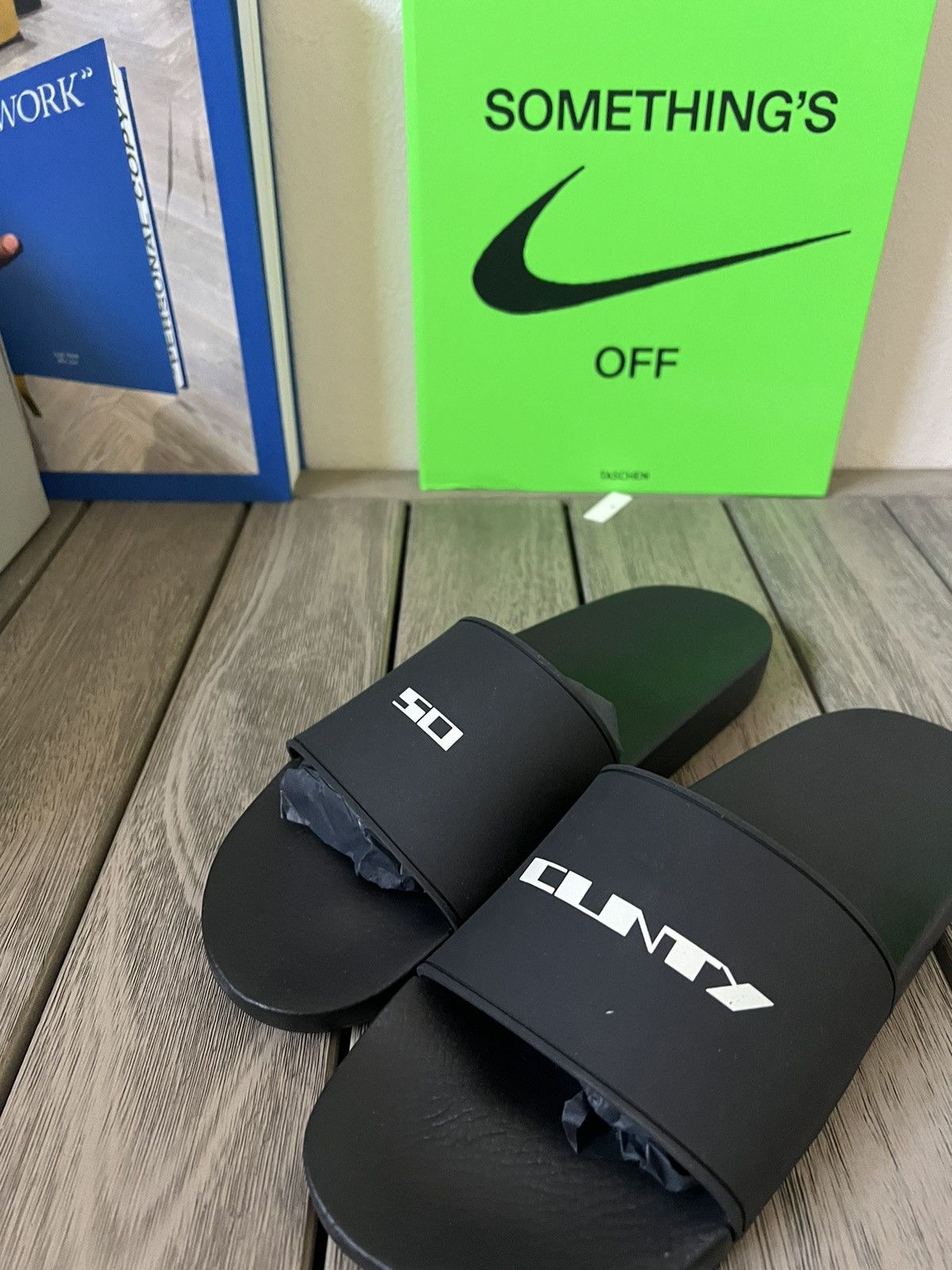 Rick Owens × Rick Owens Drkshdw Rick Owens DRKSHDW So Cunt Slides Size US 9 / EU 42 - 2 Thumbnail