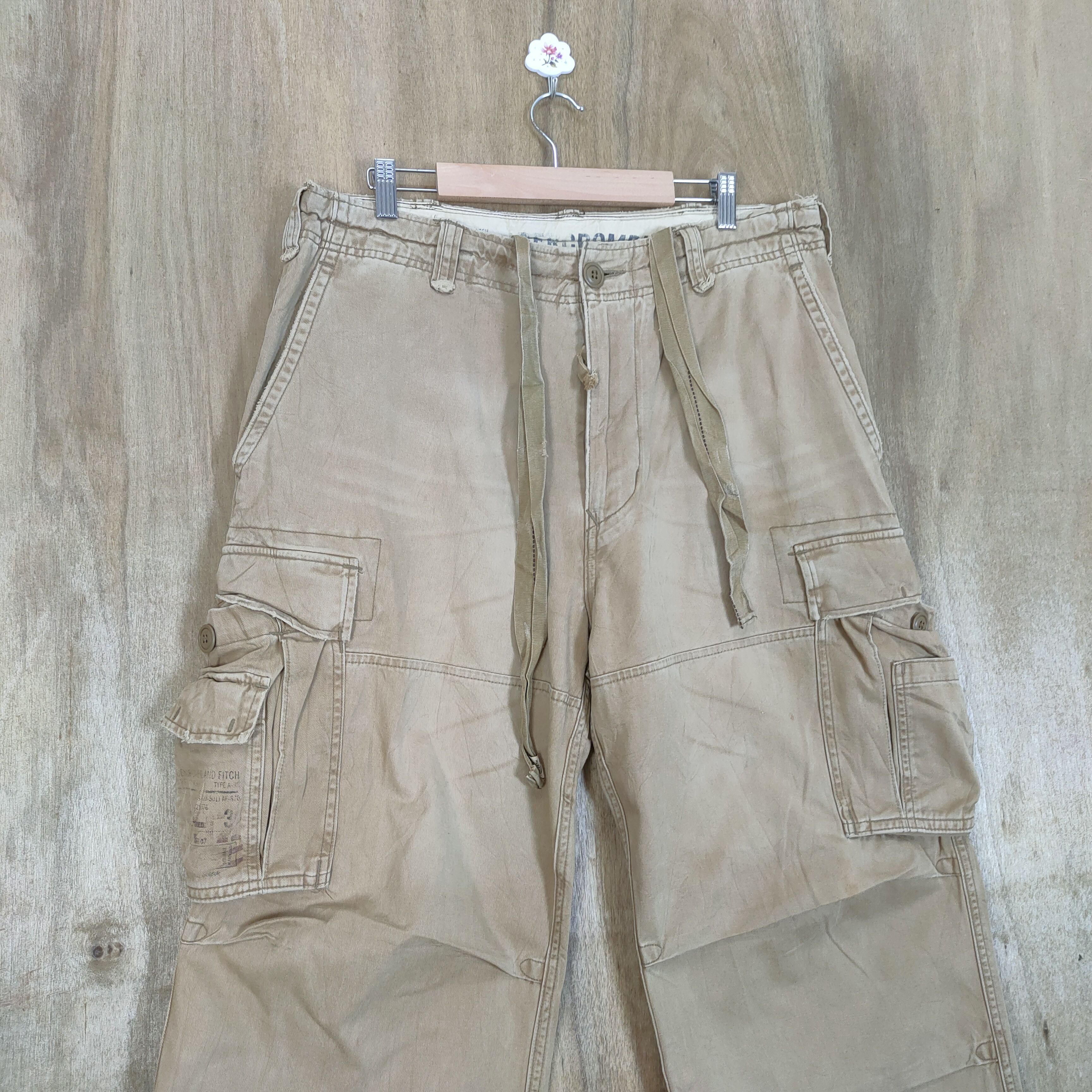 Abercrombie & Fitch VINTAGE FADED PARACHUTE BONDAGE BAGGY CARGO PANTS Size US 36 / EU 52 - 8 Thumbnail