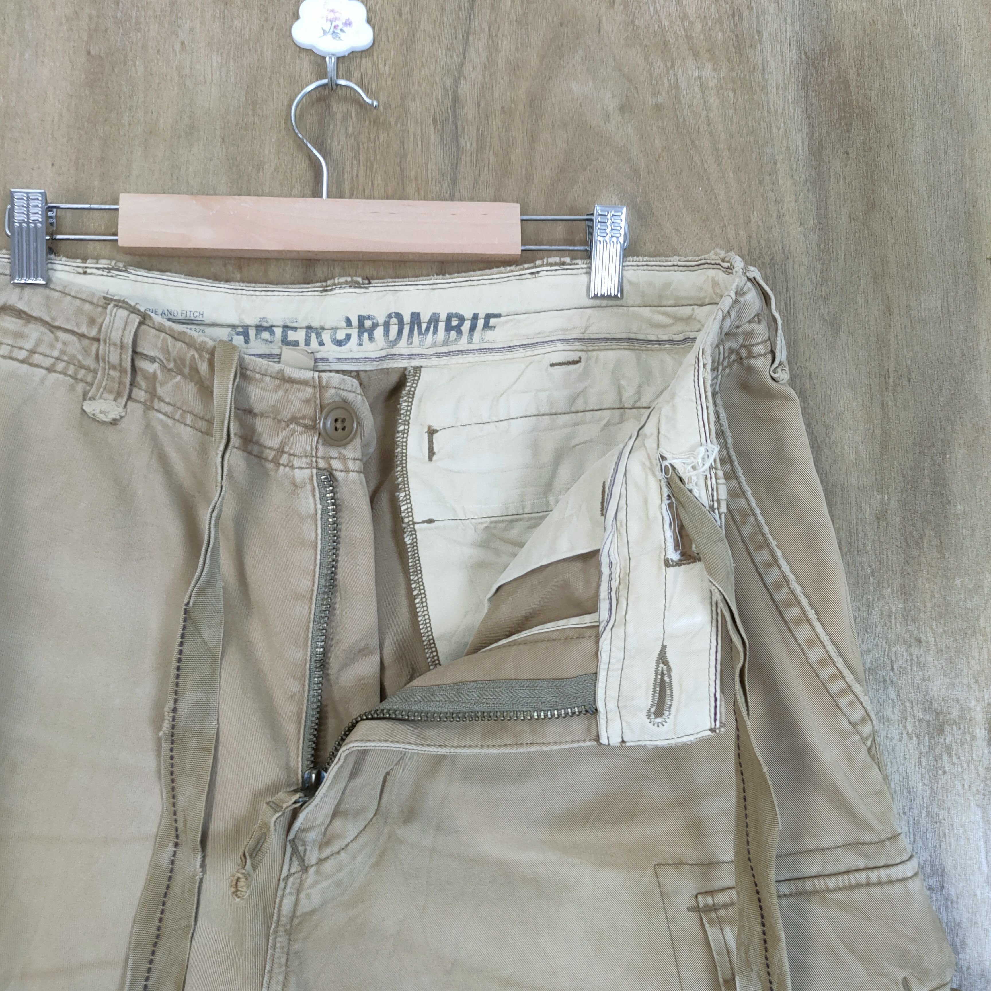 Abercrombie & Fitch VINTAGE FADED PARACHUTE BONDAGE BAGGY CARGO PANTS Size US 36 / EU 52 - 12 Thumbnail