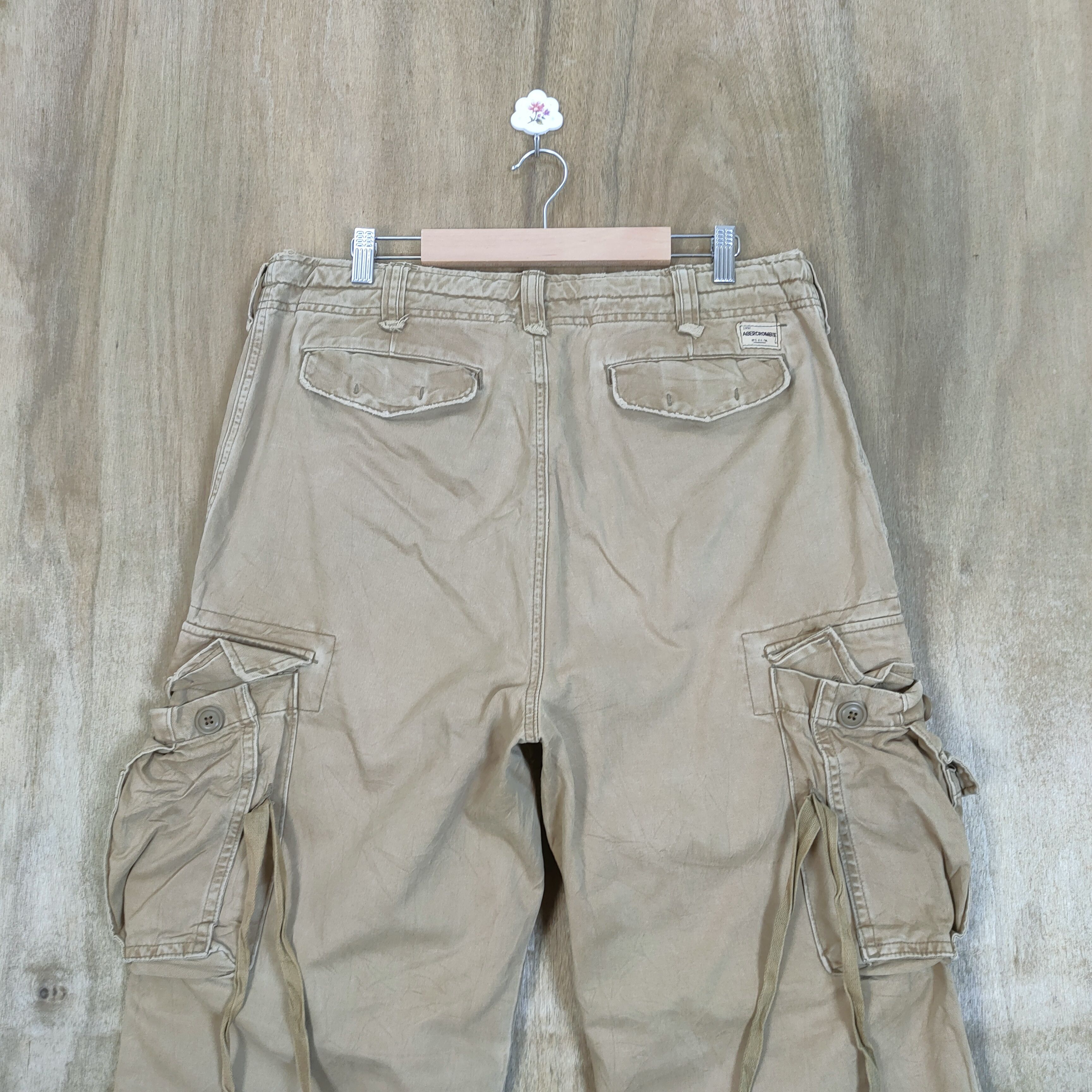 Abercrombie & Fitch VINTAGE FADED PARACHUTE BONDAGE BAGGY CARGO PANTS Size US 36 / EU 52 - 5 Thumbnail
