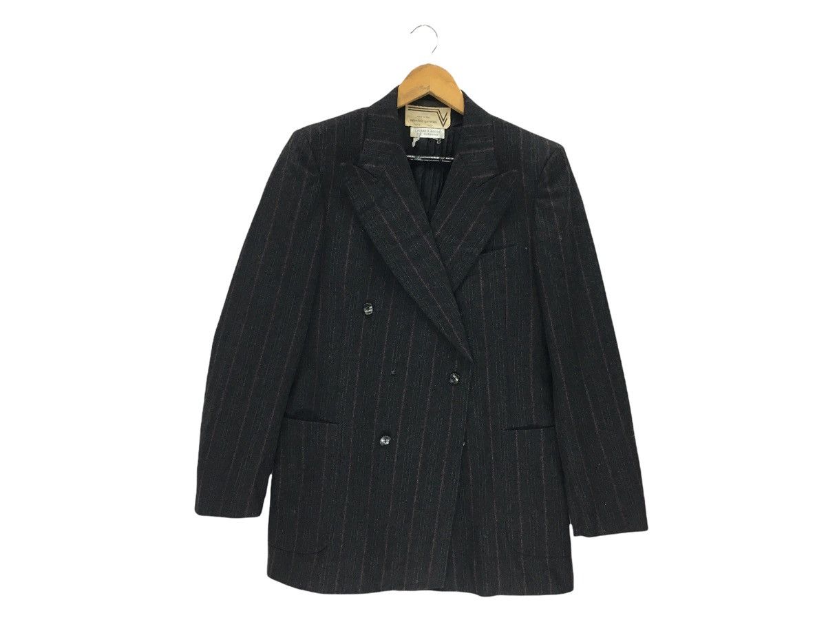 Designer Vintage Valentino Garavani Striped Blazer Coat Jacket Size US M / EU 48-50 / 2 - 1 Thumbnail