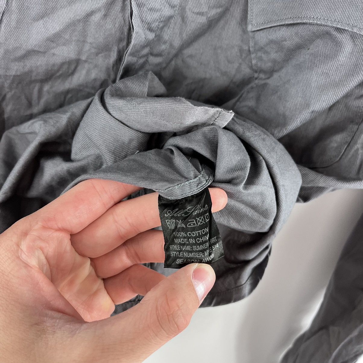 Allsaints × Japanese Brand All Saints Shirt Button Long Sleeve Grey Size M Size US M / EU 48-50 / 2 - 9 Thumbnail