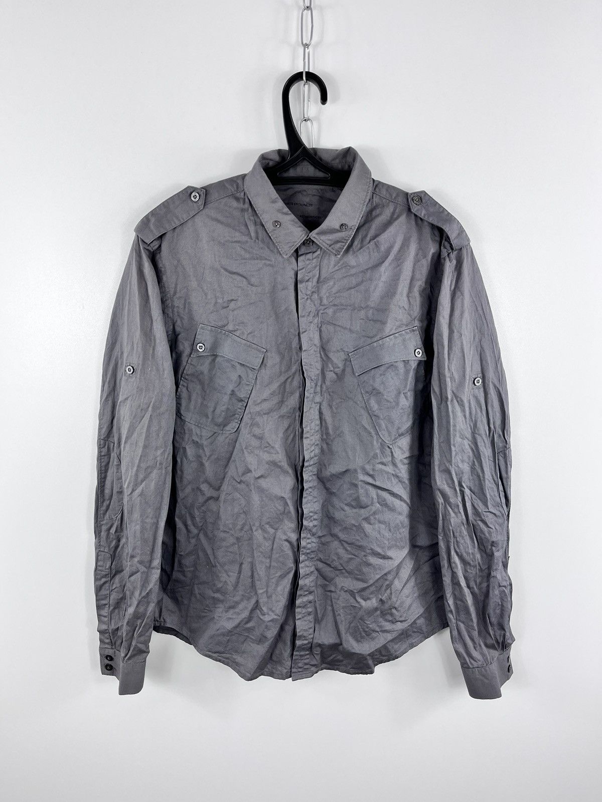 Allsaints × Japanese Brand All Saints Shirt Button Long Sleeve Grey Size M Size US M / EU 48-50 / 2 - 1 Thumbnail
