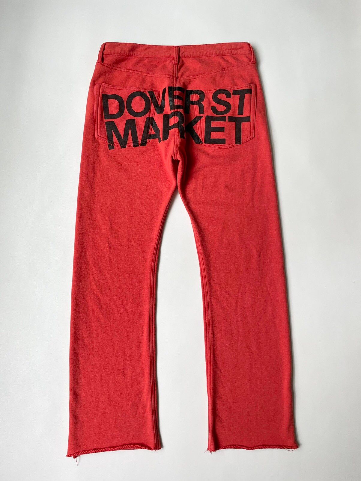 Pre-owned Comme Des Garcons X Dover Street Market Back Logo Flared Leg Sweatpants In Orange/black
