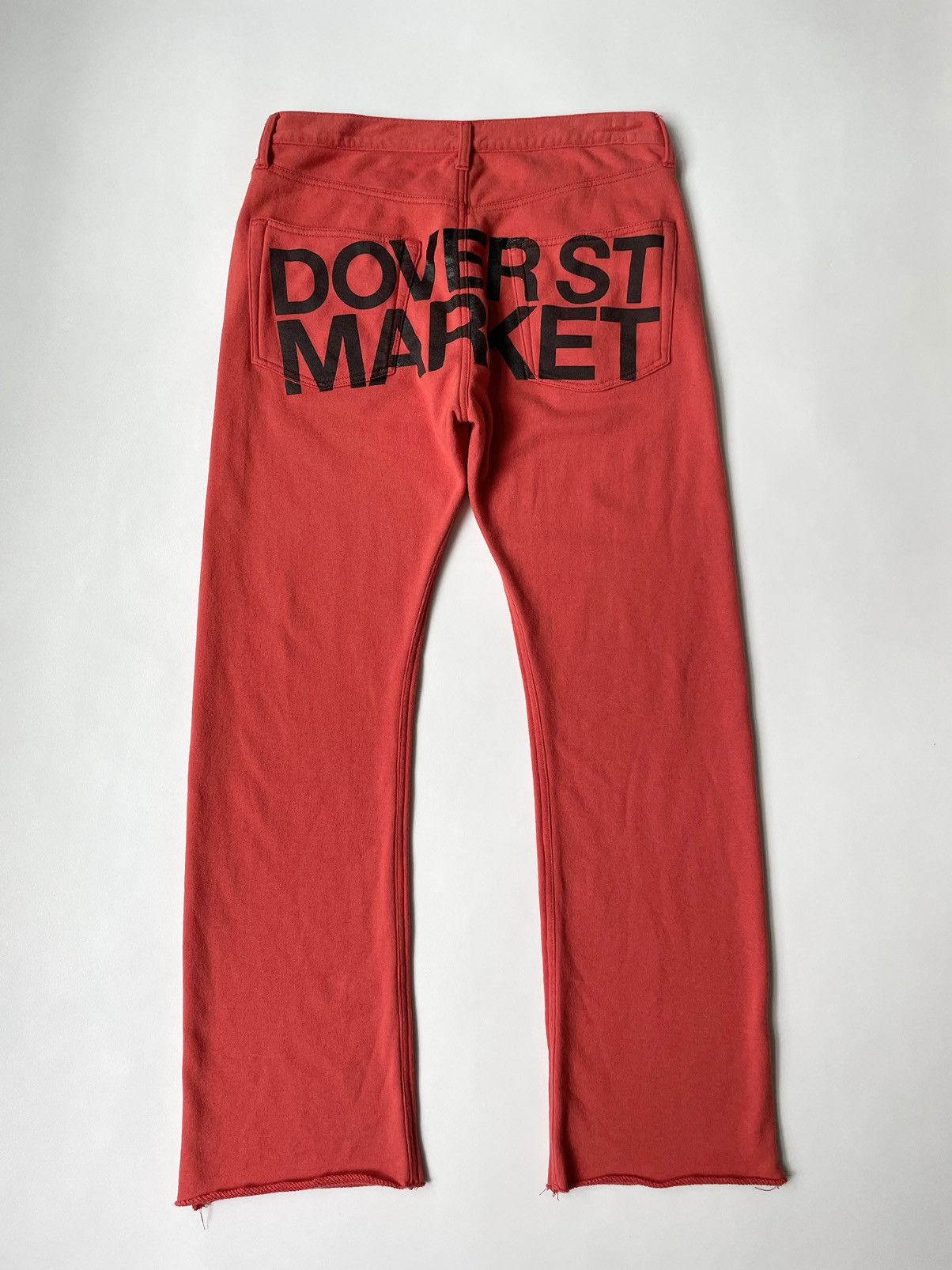 Pre-owned Comme Des Garcons X Dover Street Market Back Logo Flared Leg Sweatpants In Orange/black