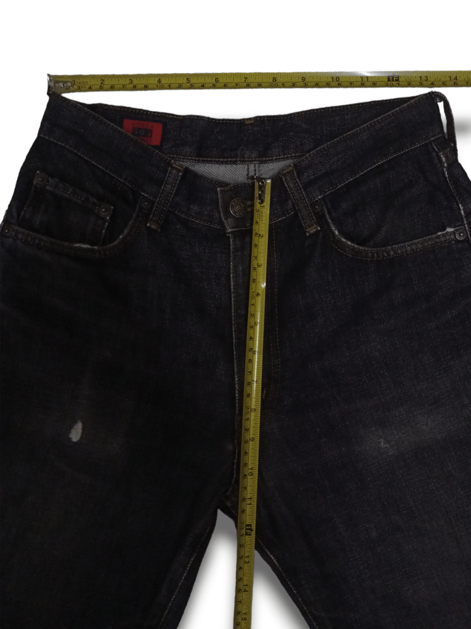 Edwin Vintage Edwin 503 Black Distressed Loose Jeans 27 X 30 Size US 27 - 11 Thumbnail