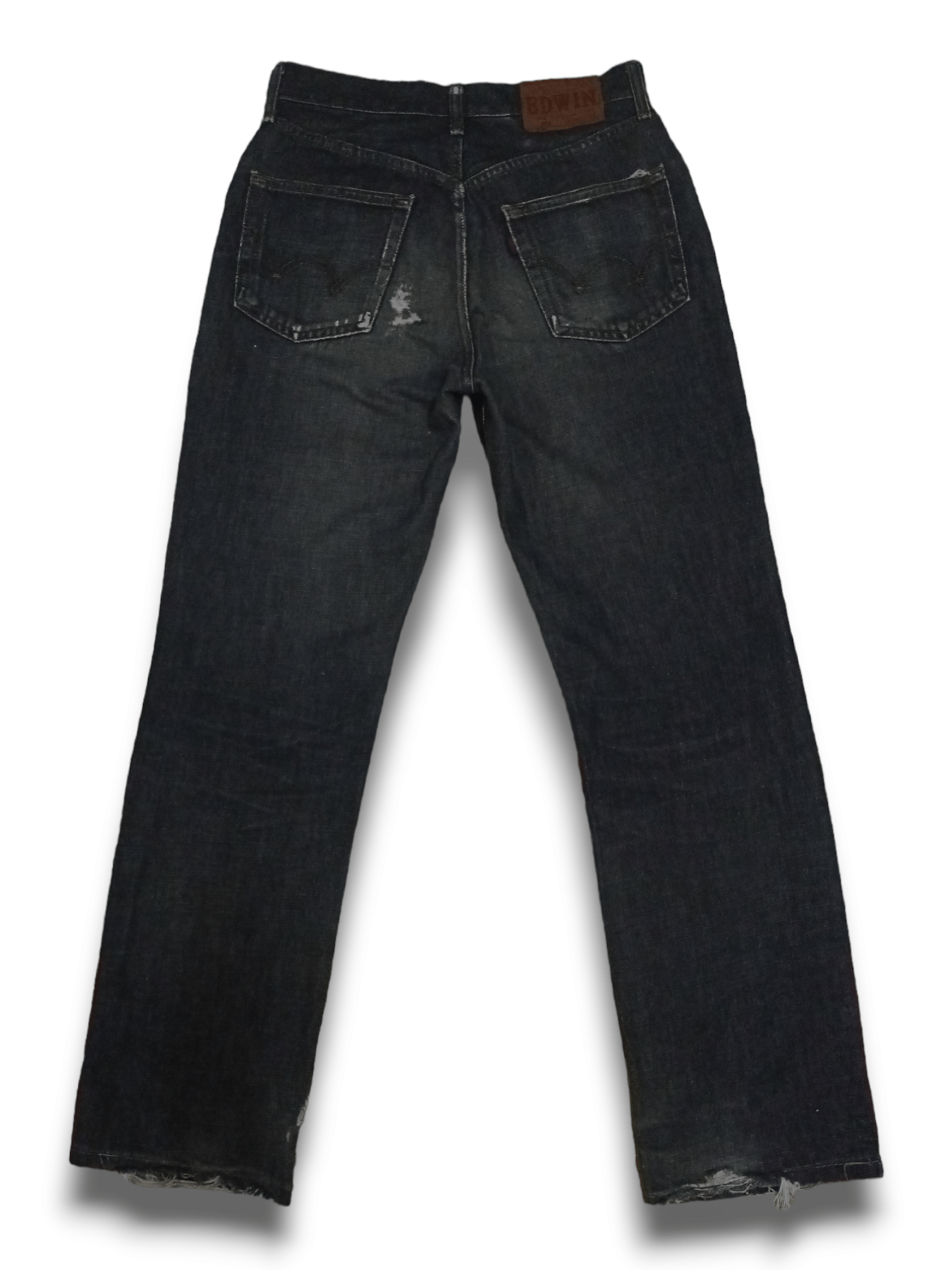 Edwin Vintage Edwin 503 Black Distressed Loose Jeans 27 X 30 Size US 27 - 2 Thumbnail