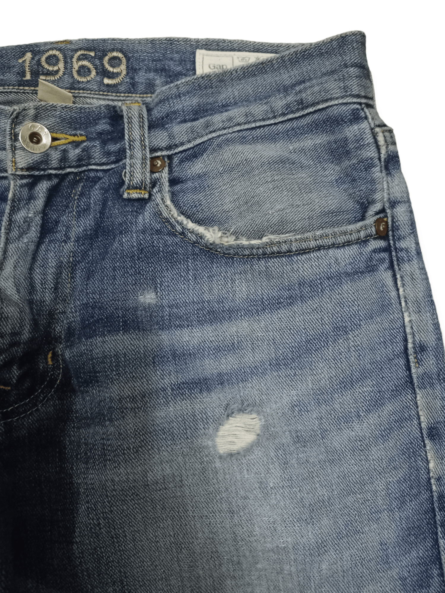 Gap × Japanese Brand Vintage Japanese Gap Blue Wash Distressed Jeans Size US 29 - 5 Thumbnail