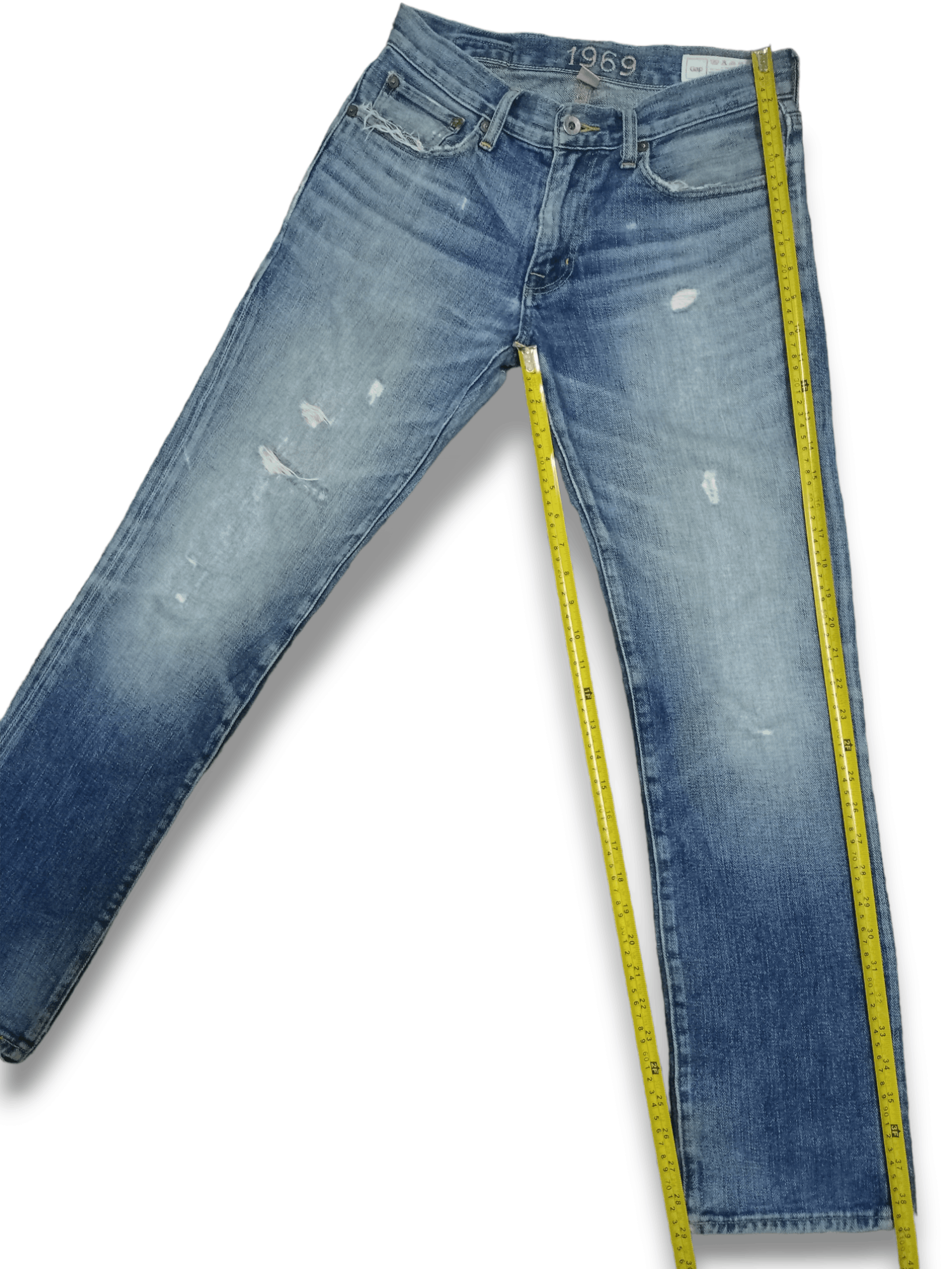 Gap × Japanese Brand Vintage Japanese Gap Blue Wash Distressed Jeans Size US 29 - 11 Thumbnail