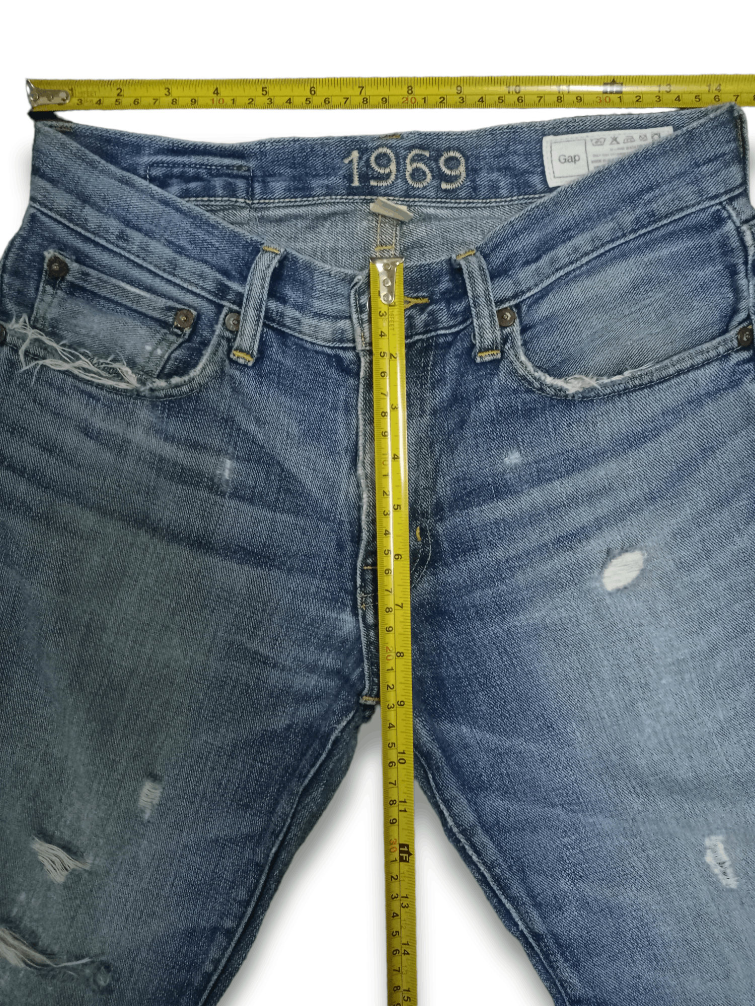 Gap × Japanese Brand Vintage Japanese Gap Blue Wash Distressed Jeans Size US 29 - 10 Thumbnail