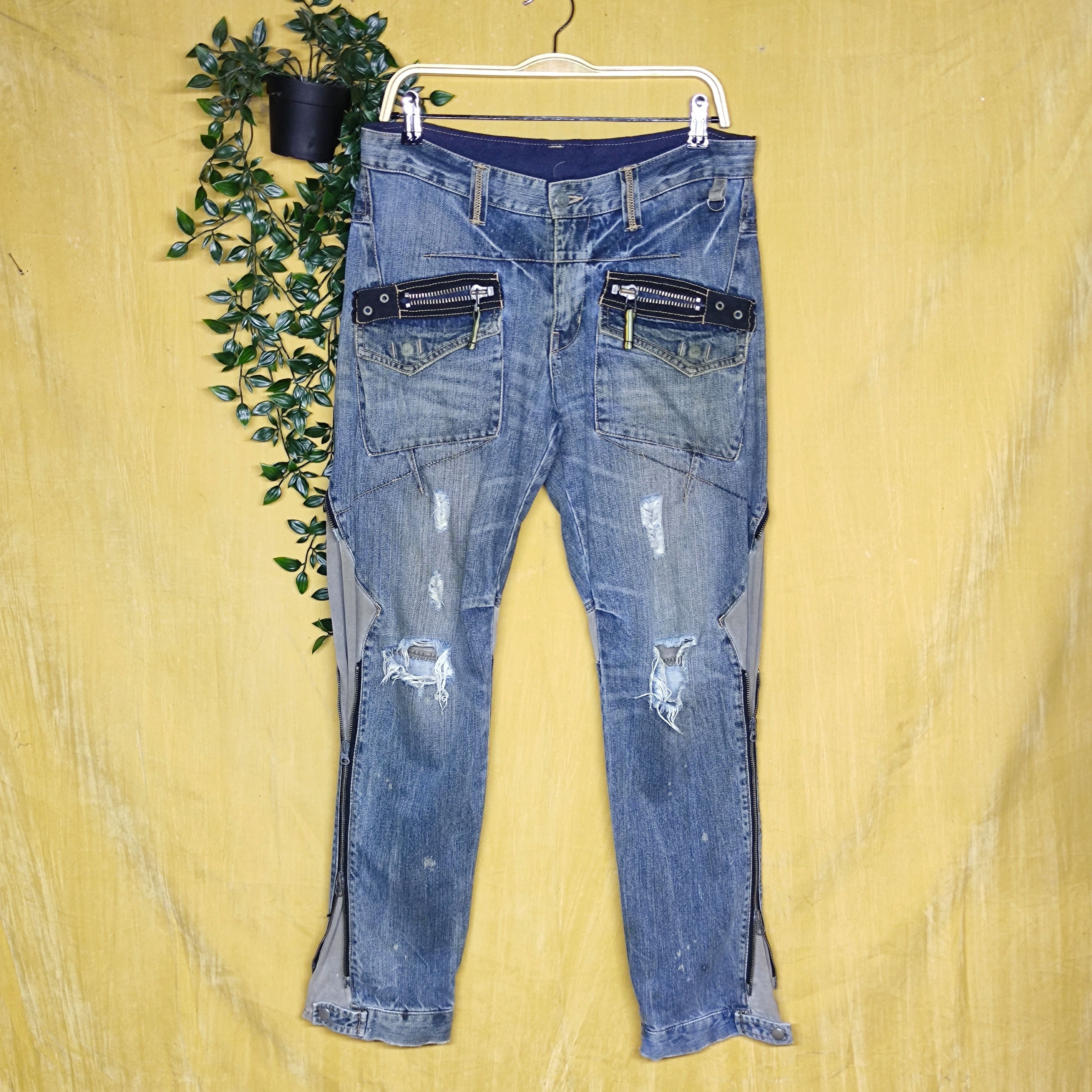 PPFM a97 PPFM distressed punk style jeans Size US 33 - 1 Thumbnail