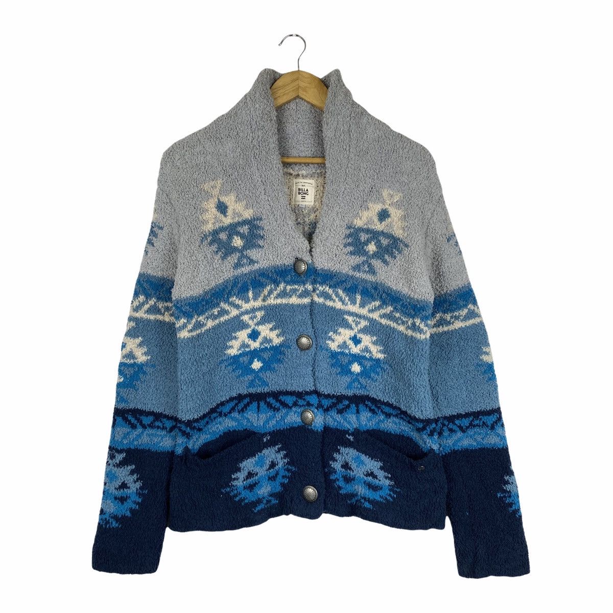 Billabong × Vintage Vintage BILLABONG Surfboard Surfing Navajo Knitwear Sweater Size US S / EU 44-46 / 1 - 1 Thumbnail