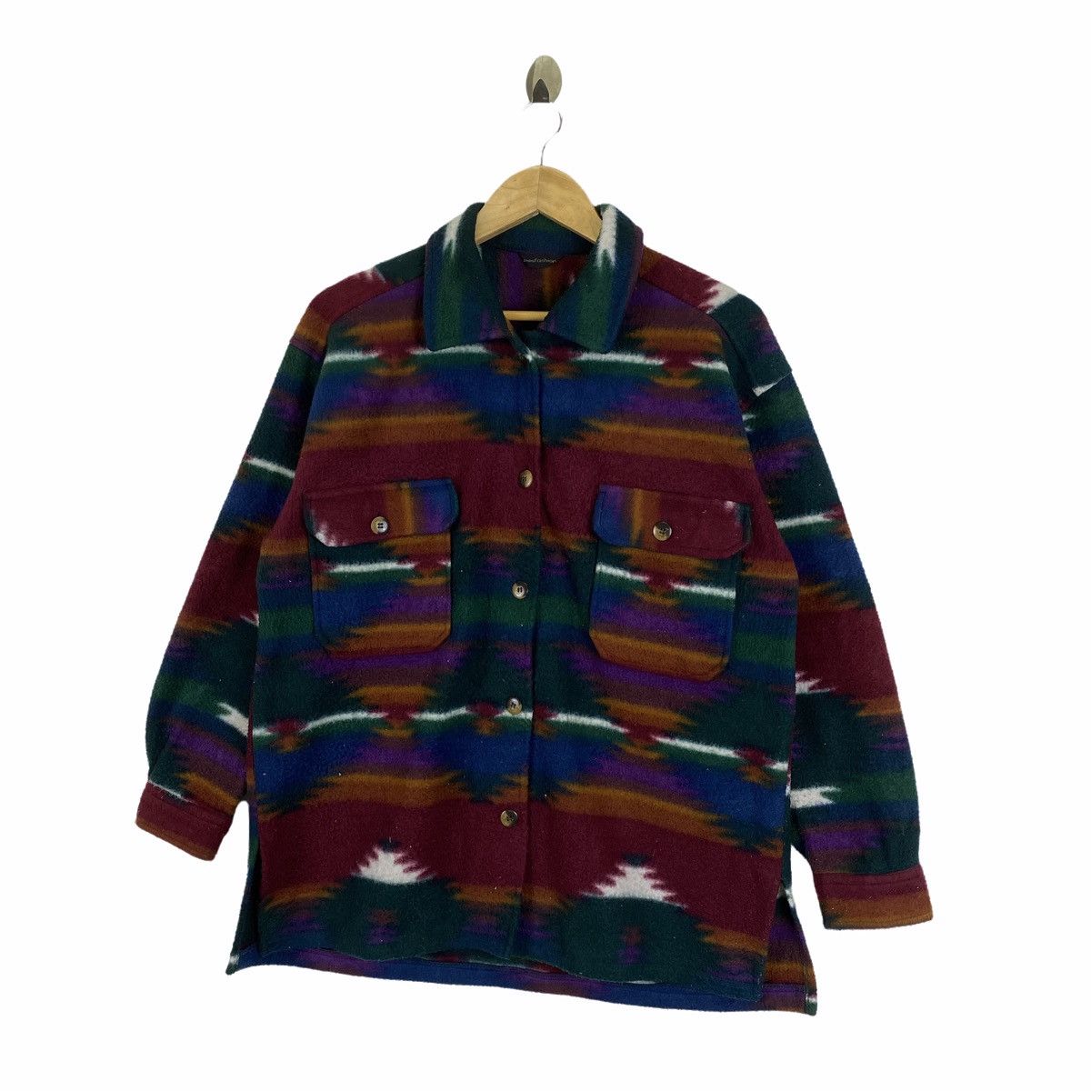Vintage Vintage NAVAJO NATIVE Design Fleece Shirts Long Sleeve Size US M / EU 48-50 / 2 - 4 Thumbnail