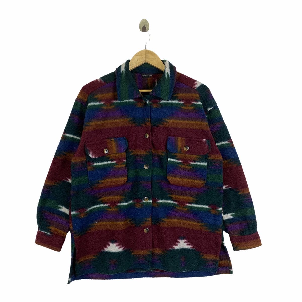 Vintage Vintage NAVAJO NATIVE Design Fleece Shirts Long Sleeve Size US M / EU 48-50 / 2 - 1 Thumbnail