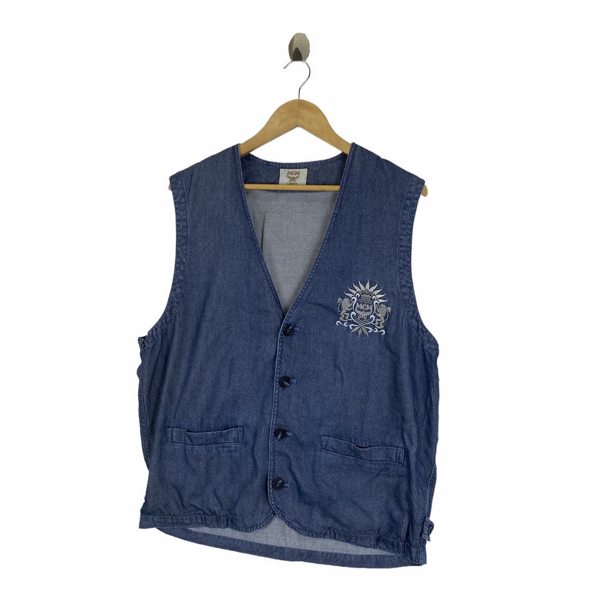 MCM × Vintage Vintage MCM LEGERE Italy Small Logo Vest Jacket Sleeveless Size US L / EU 52-54 / 3 - 4 Thumbnail