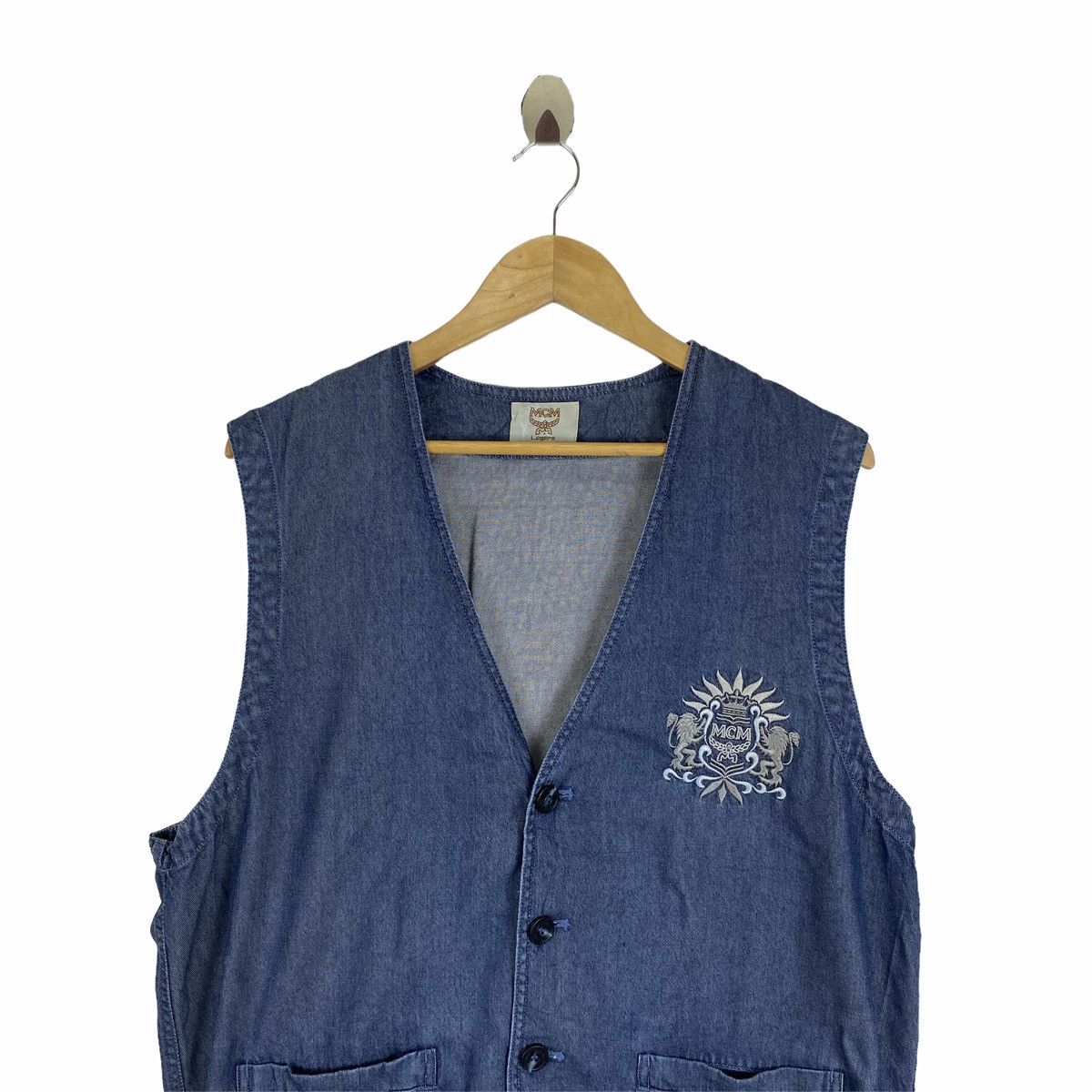 MCM × Vintage Vintage MCM LEGERE Italy Small Logo Vest Jacket Sleeveless Size US L / EU 52-54 / 3 - 5 Thumbnail