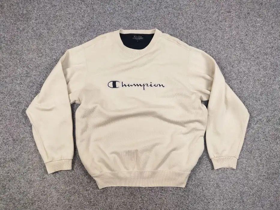 Champion Vintage 90's Champion usa Logo Beige Crewneck Sweatshirt Size US L / EU 52-54 / 3 - 8 Thumbnail