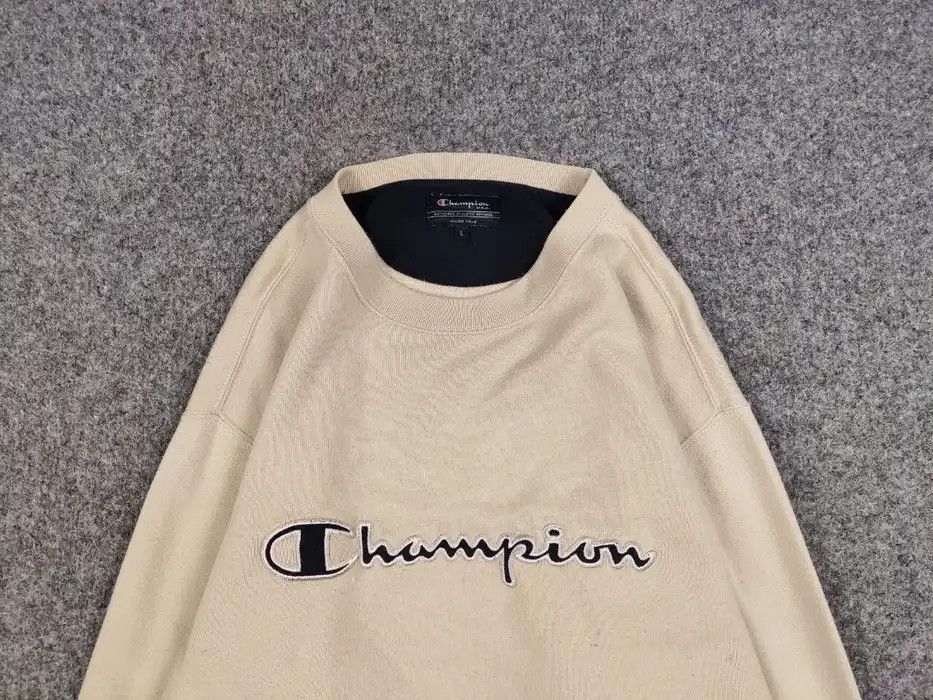 Champion Vintage 90's Champion usa Logo Beige Crewneck Sweatshirt Size US L / EU 52-54 / 3 - 3 Thumbnail