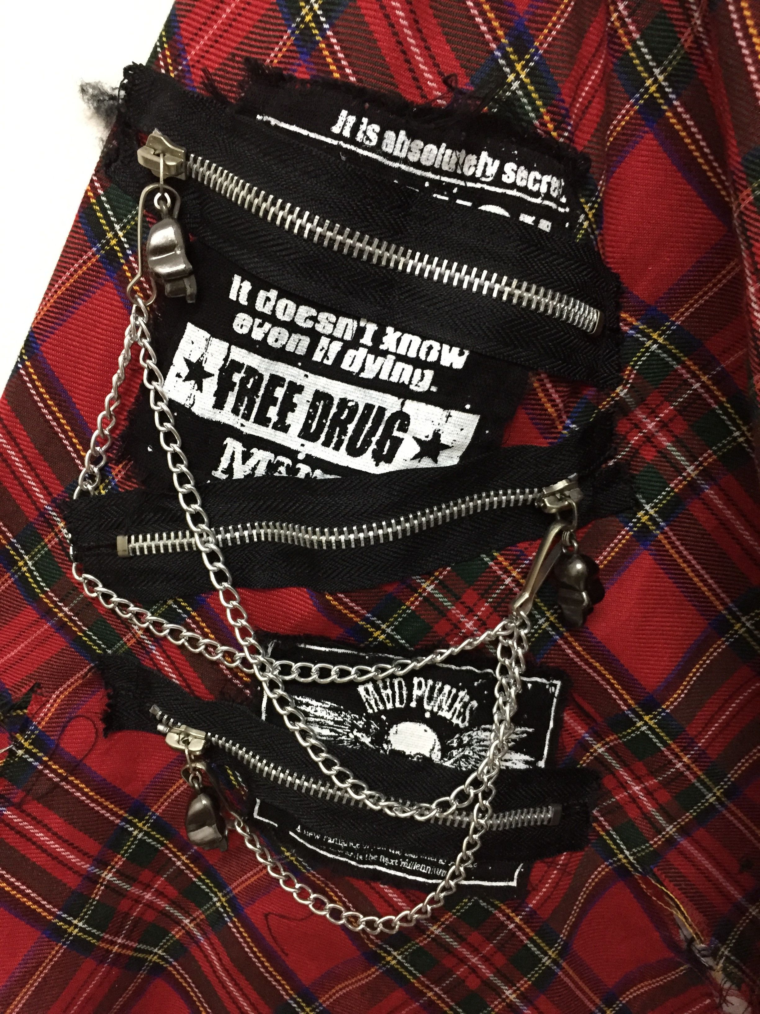 Japanese Brand MAD PUNK tartan Damage Bondage skirt Size 24" / US 00 / IT 34 - 6 Thumbnail