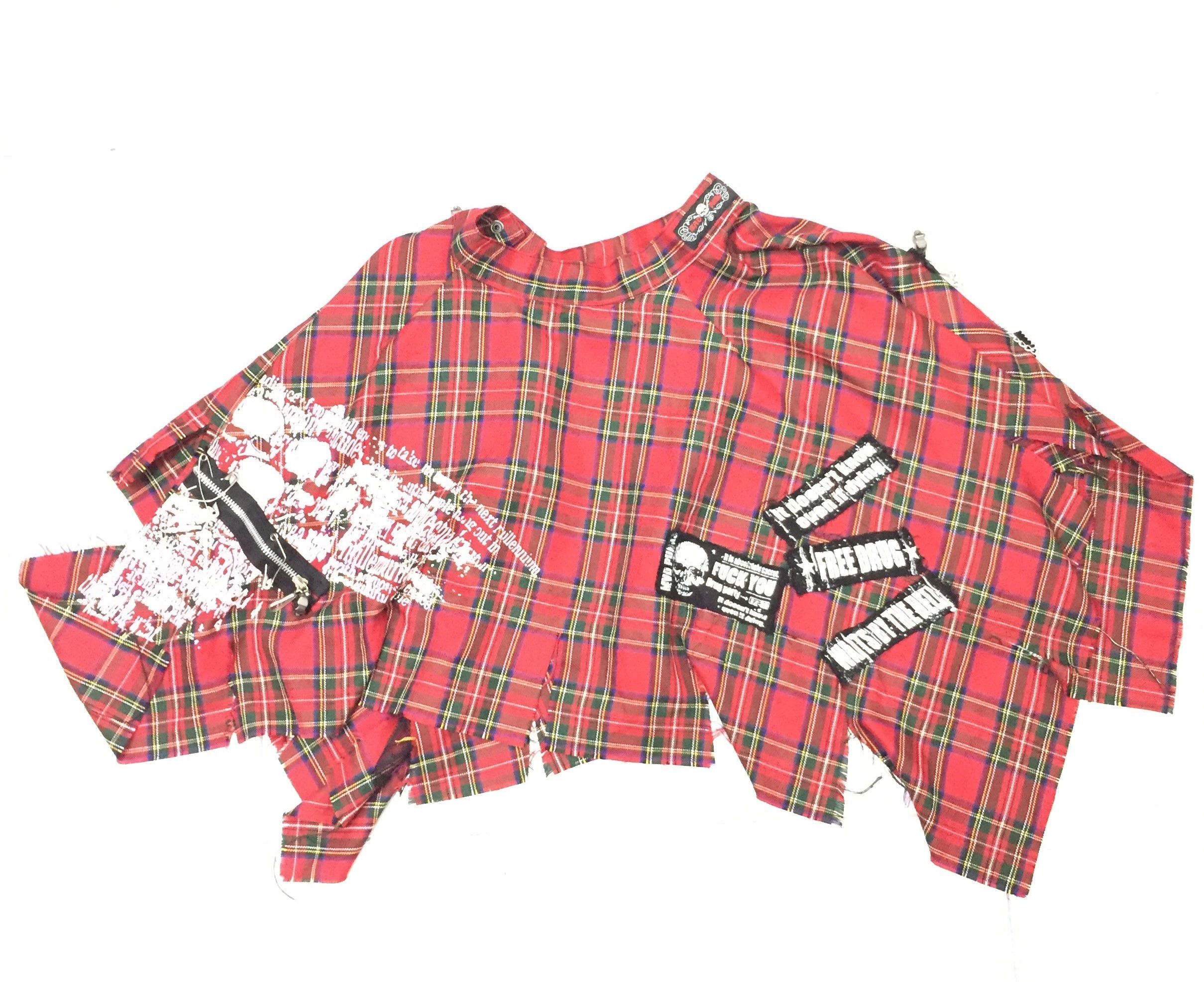 Japanese Brand MAD PUNK tartan Damage Bondage skirt Size 24" / US 00 / IT 34 - 2 Thumbnail