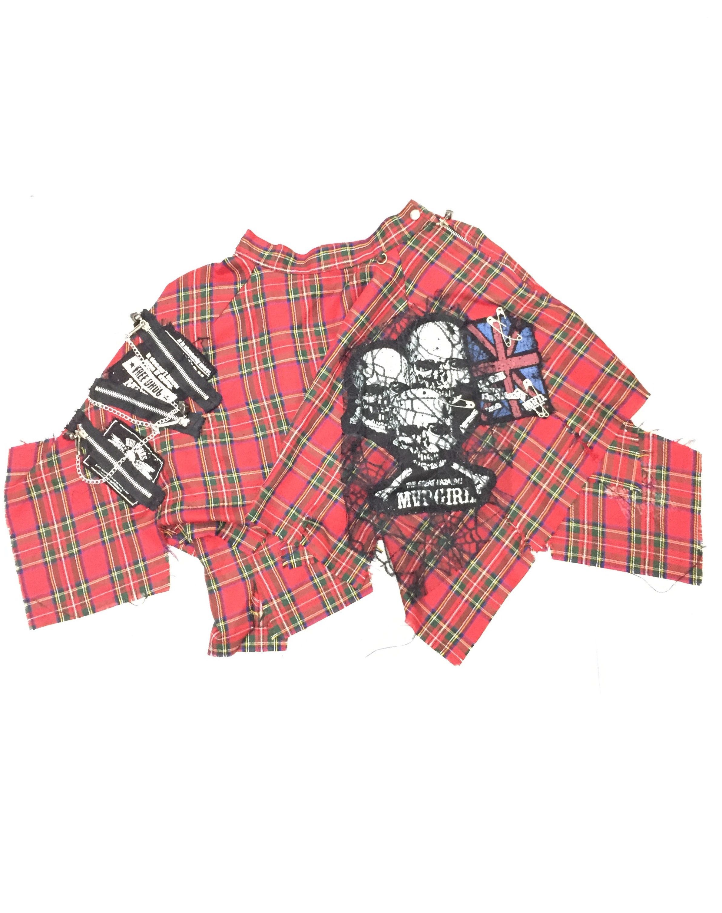 image of 20471120 x Seditionaries Mad Punk Tartan Damage Bondage Skirt in Red, Women's (Size 24)