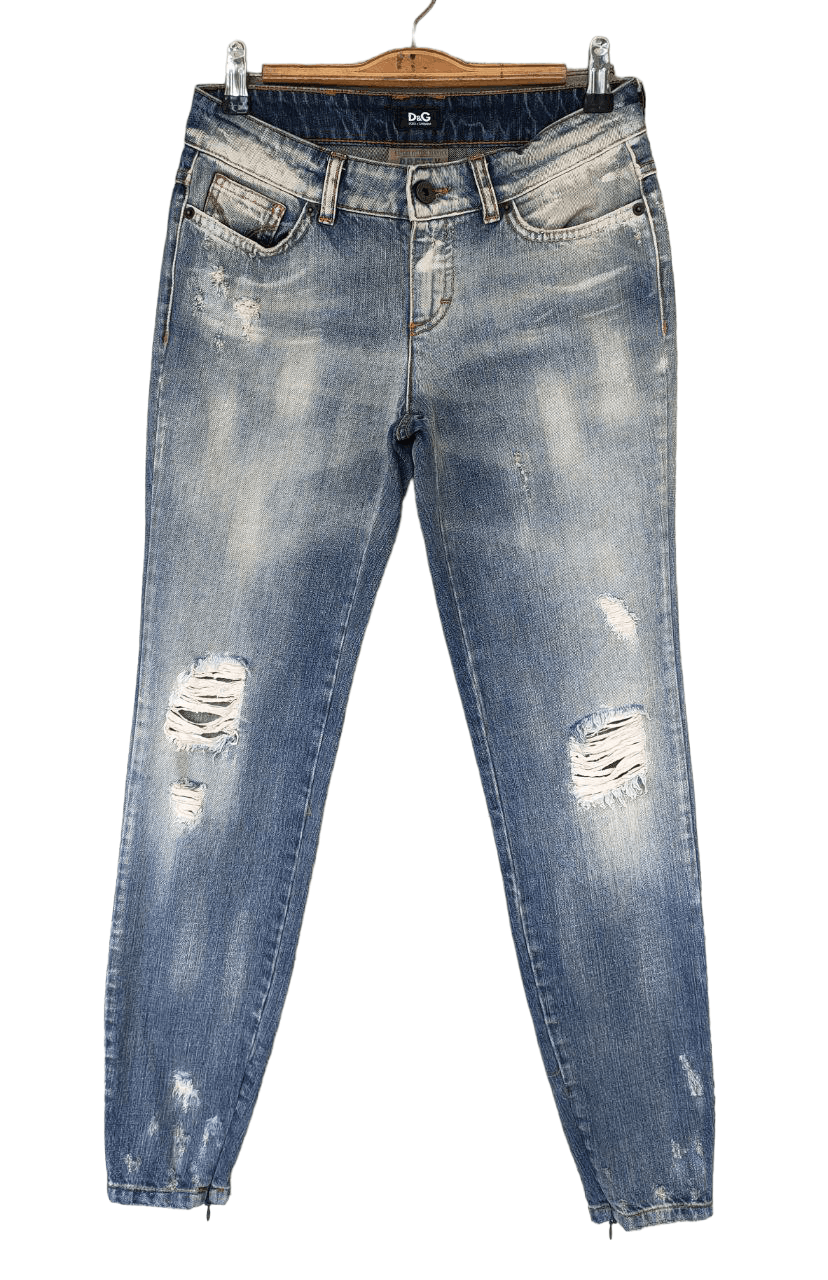 Dolce & Gabbana D&G Distressed Denim Size 25" / US 0 / IT 36 - 1 Thumbnail