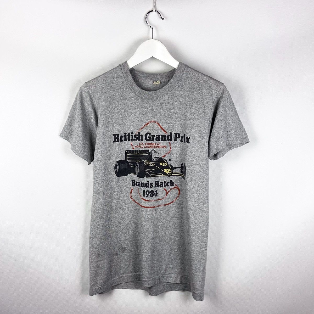 NASCAR Vintage 80s British FIA Grand Prix 1984 Tee Senna Racing Size US M / EU 48-50 / 2 - 1 Thumbnail