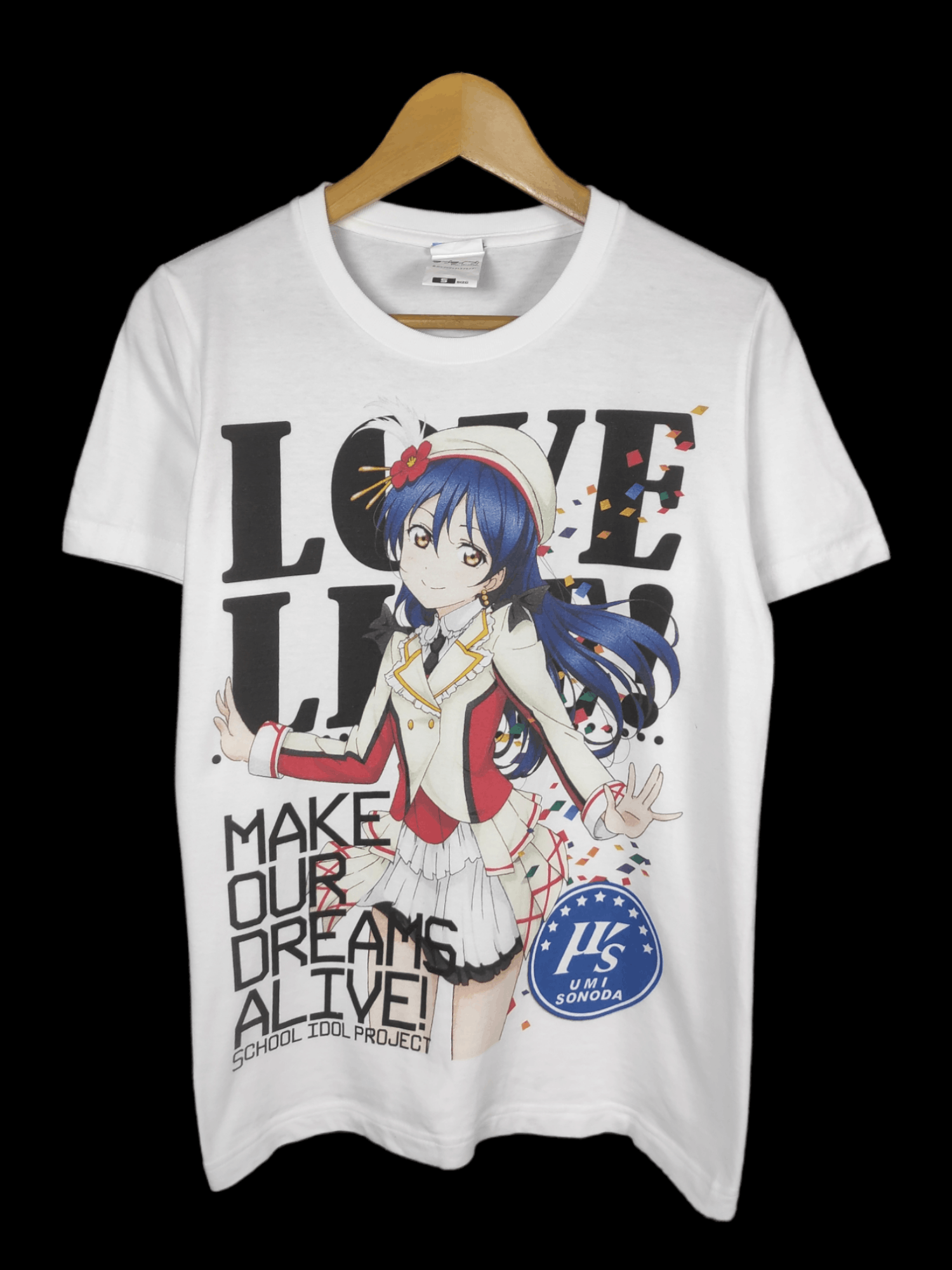 image of Anima x Vintage School Idol Project Umi Sonoda Anime Cospa Shirt in White, Men's (Size Small)