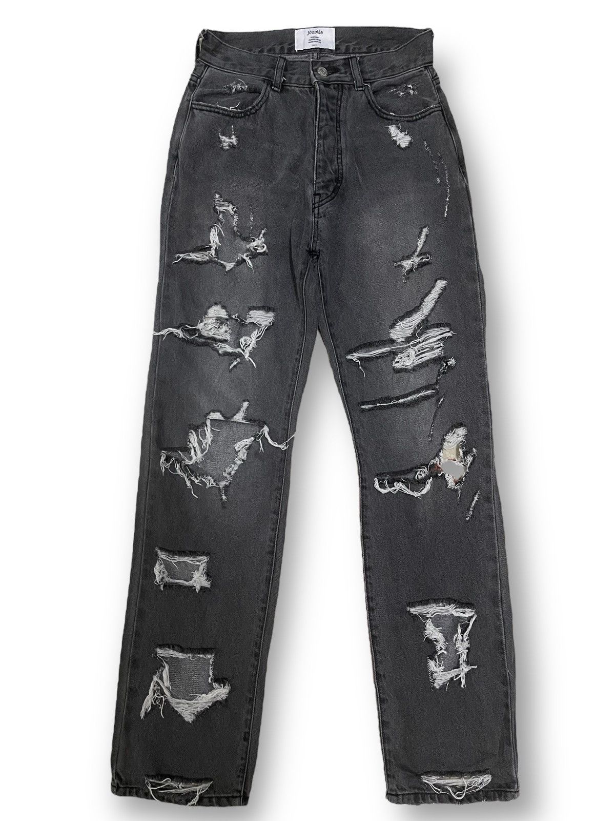 image of Avant Garde x Distressed Denim Vintage Bondage Style Distressed Jeans in Black, Women's (Size 26)
