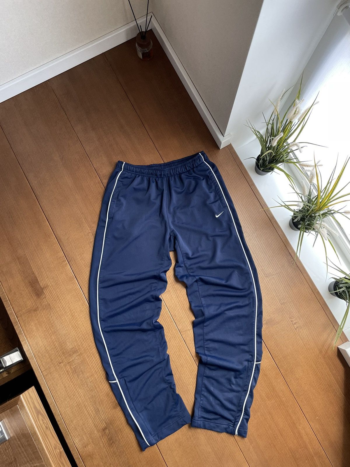Vintage Nike Y2K Swoosh Logo Drill Pants Joggers Size M