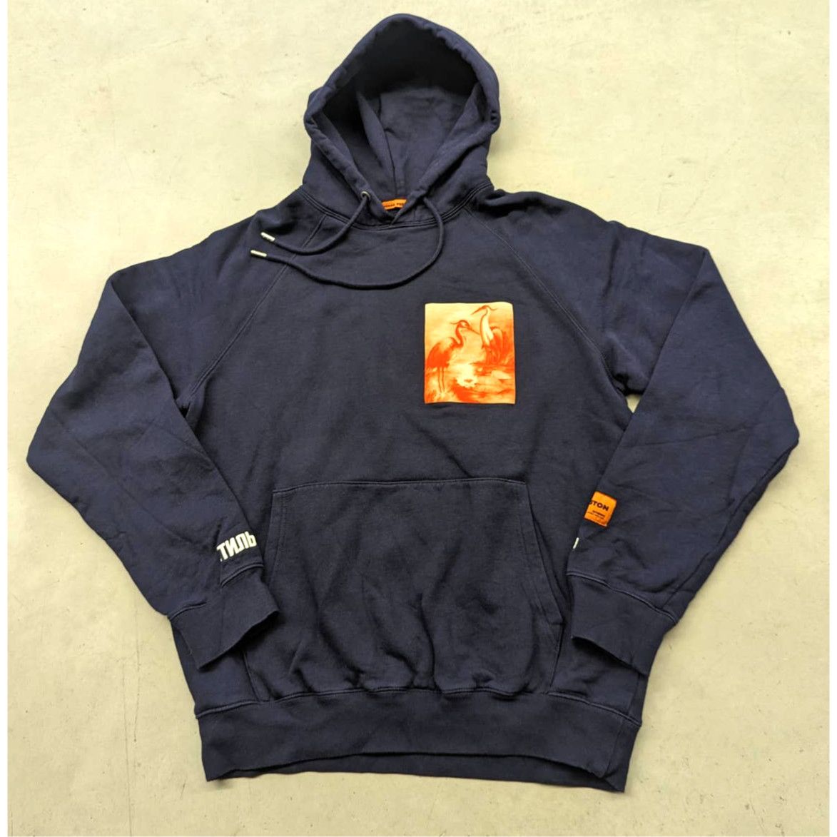 image of Heron Preston Heron Patch Hoodie - Blue Xs, Men's