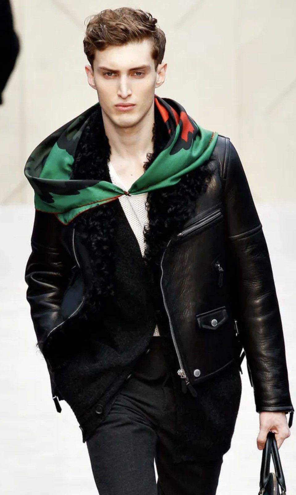 Burberry Prorsum Burberry prorsum FW14 shearling leather biker jacket Grailed
