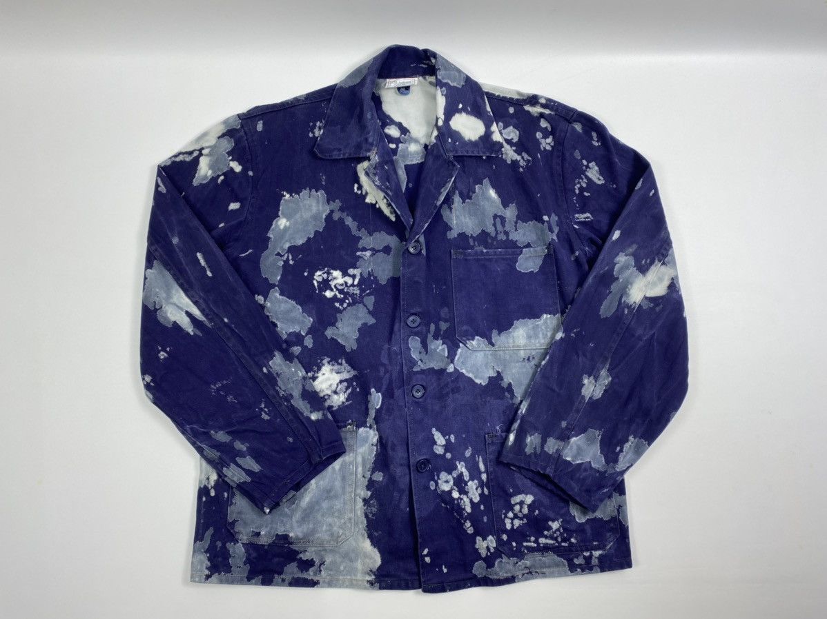 Vintage LASTDROP🔥Vintage Europe Work Sanfor Bleached Chore Jacket Size US L / EU 52-54 / 3 - 7 Thumbnail