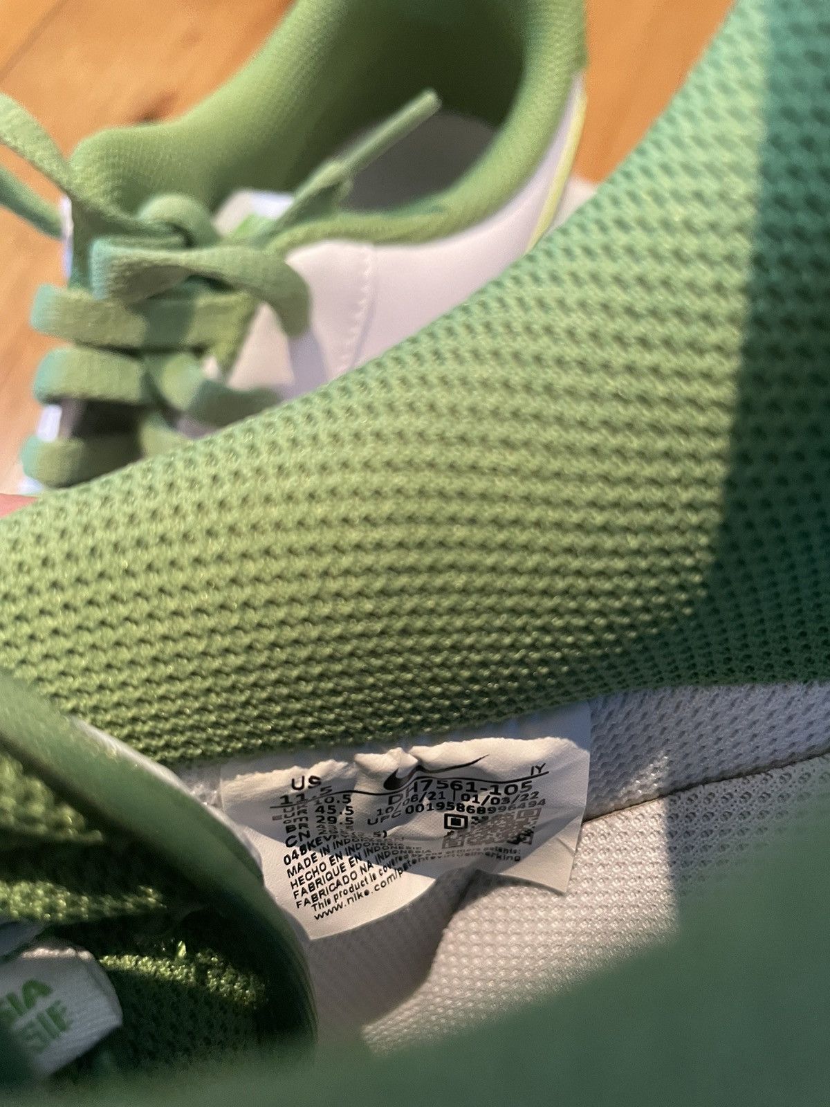 Nike Nike Air Force 1 White Chlorophyll Size US 11.5 / EU 44-45 - 7 Thumbnail