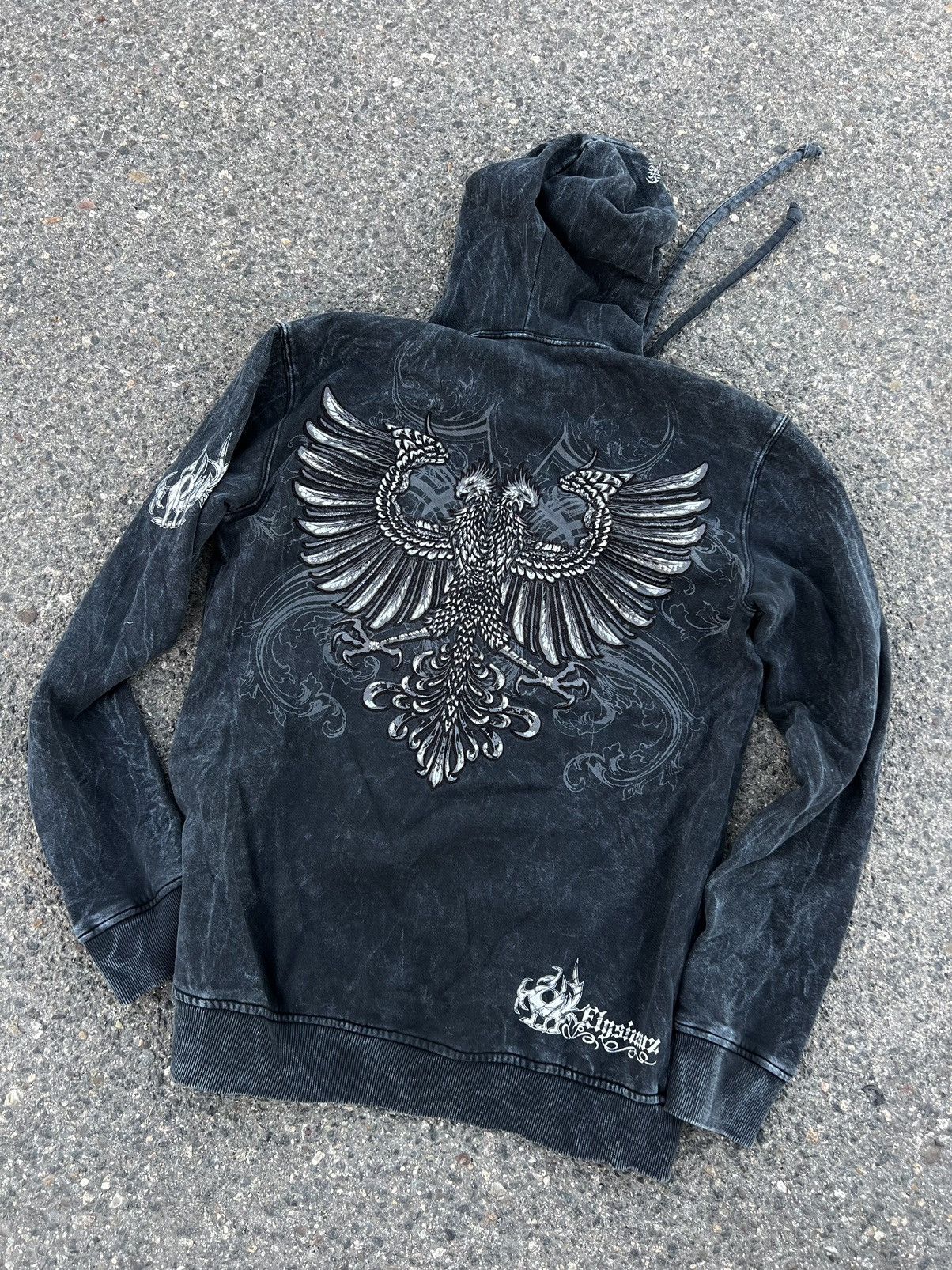 Affliction Cyber Y2K Black Zip-Up Size US L / EU 52-54 / 3 - 3 Thumbnail