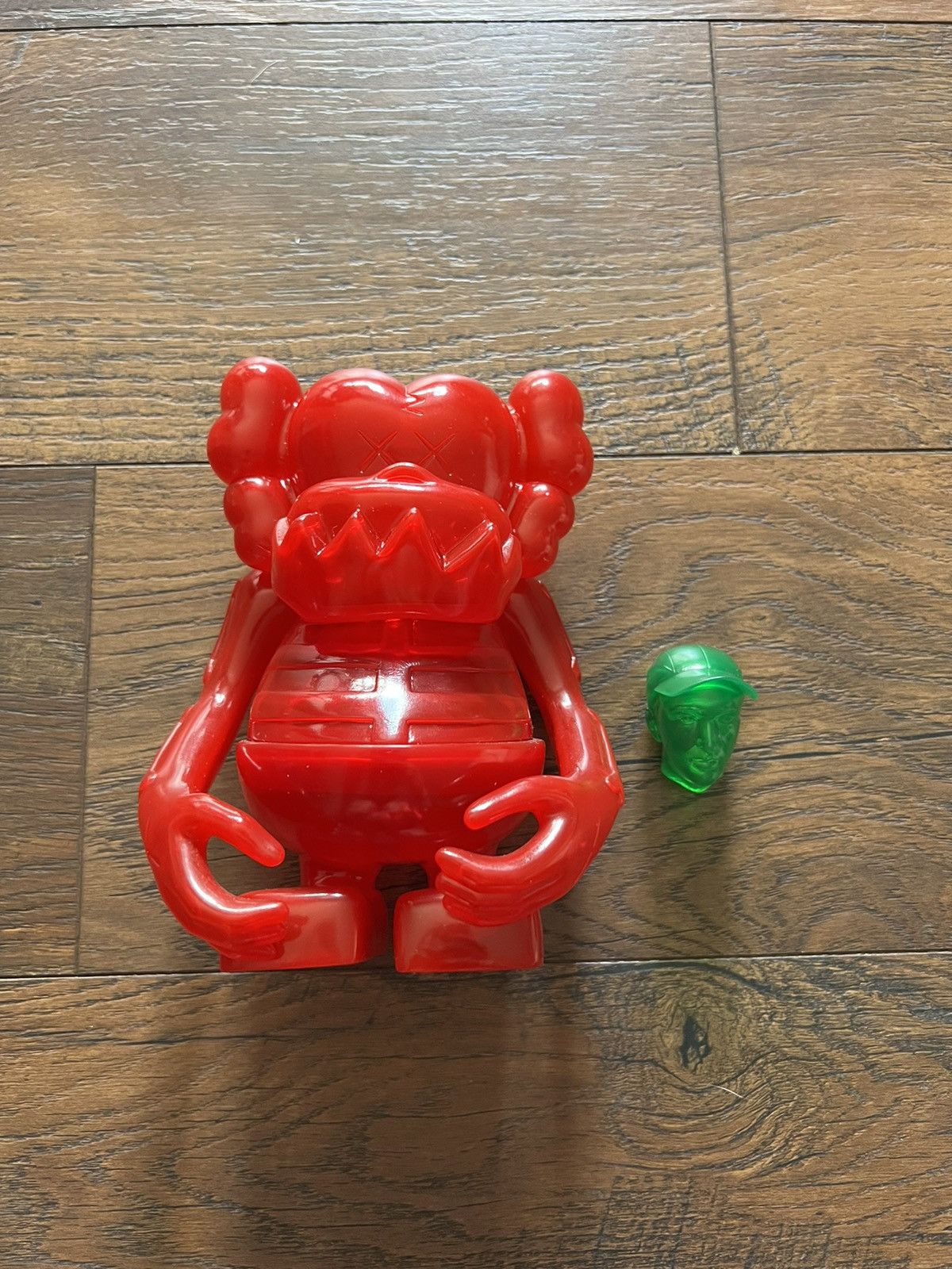 image of 2006 Kaws Bounty Hunter Skull Kun Vinyl Figure Red, Men's