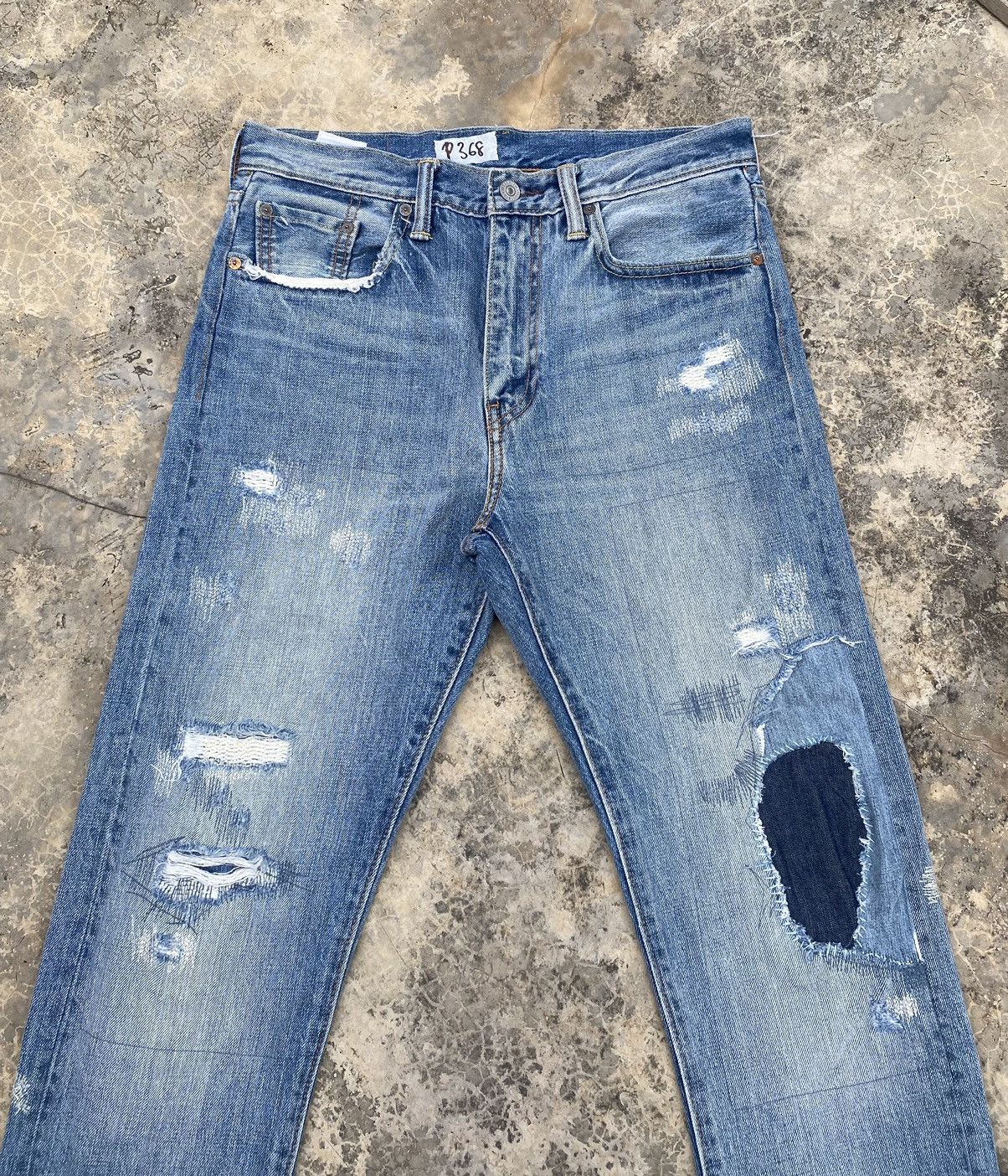 Handmade Vintage Levis 522 Distressed Rework Boro Stitch Pant Size US 31 - 3 Thumbnail