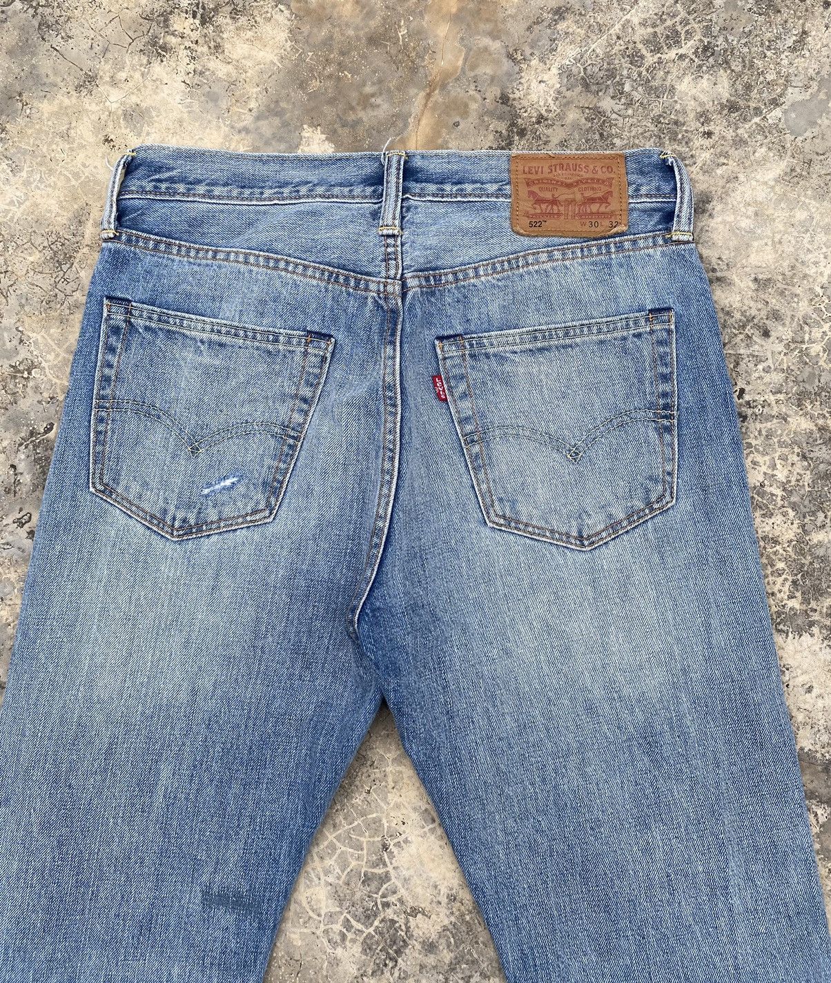 Handmade Vintage Levis 522 Distressed Rework Boro Stitch Pant Size US 31 - 8 Thumbnail