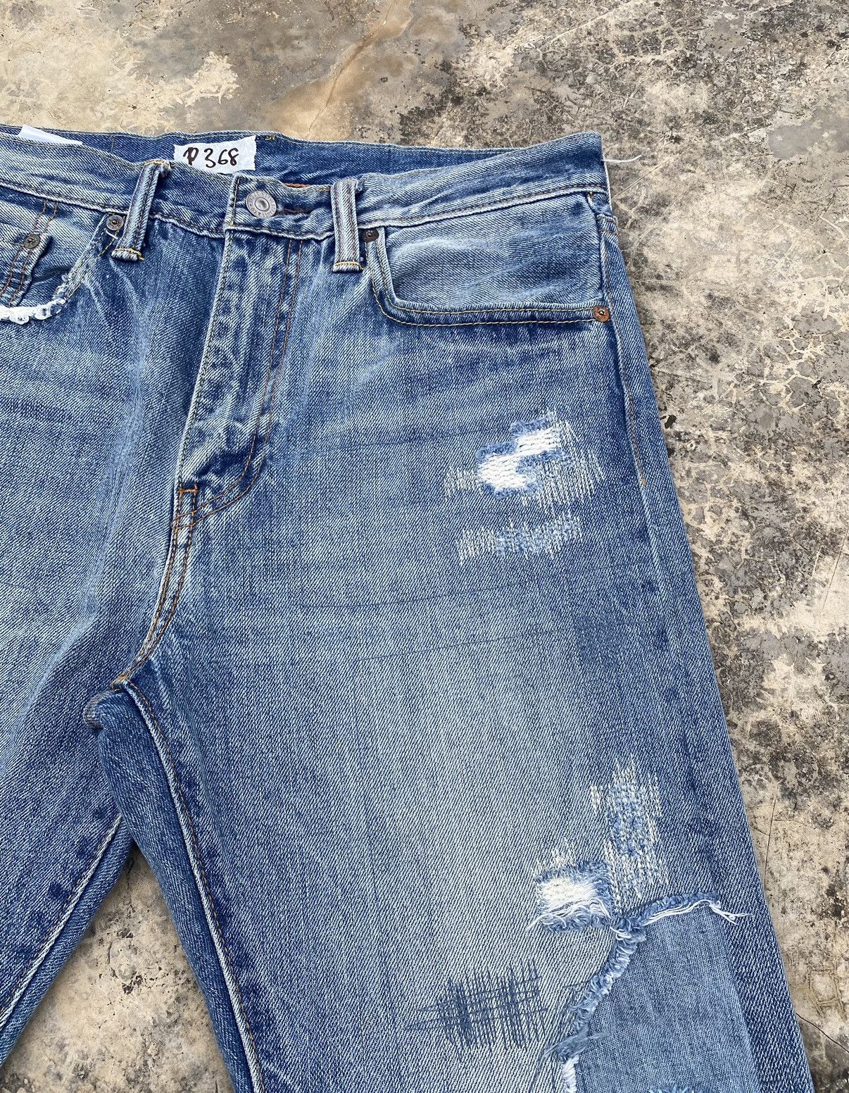 Handmade Vintage Levis 522 Distressed Rework Boro Stitch Pant Size US 31 - 5 Thumbnail