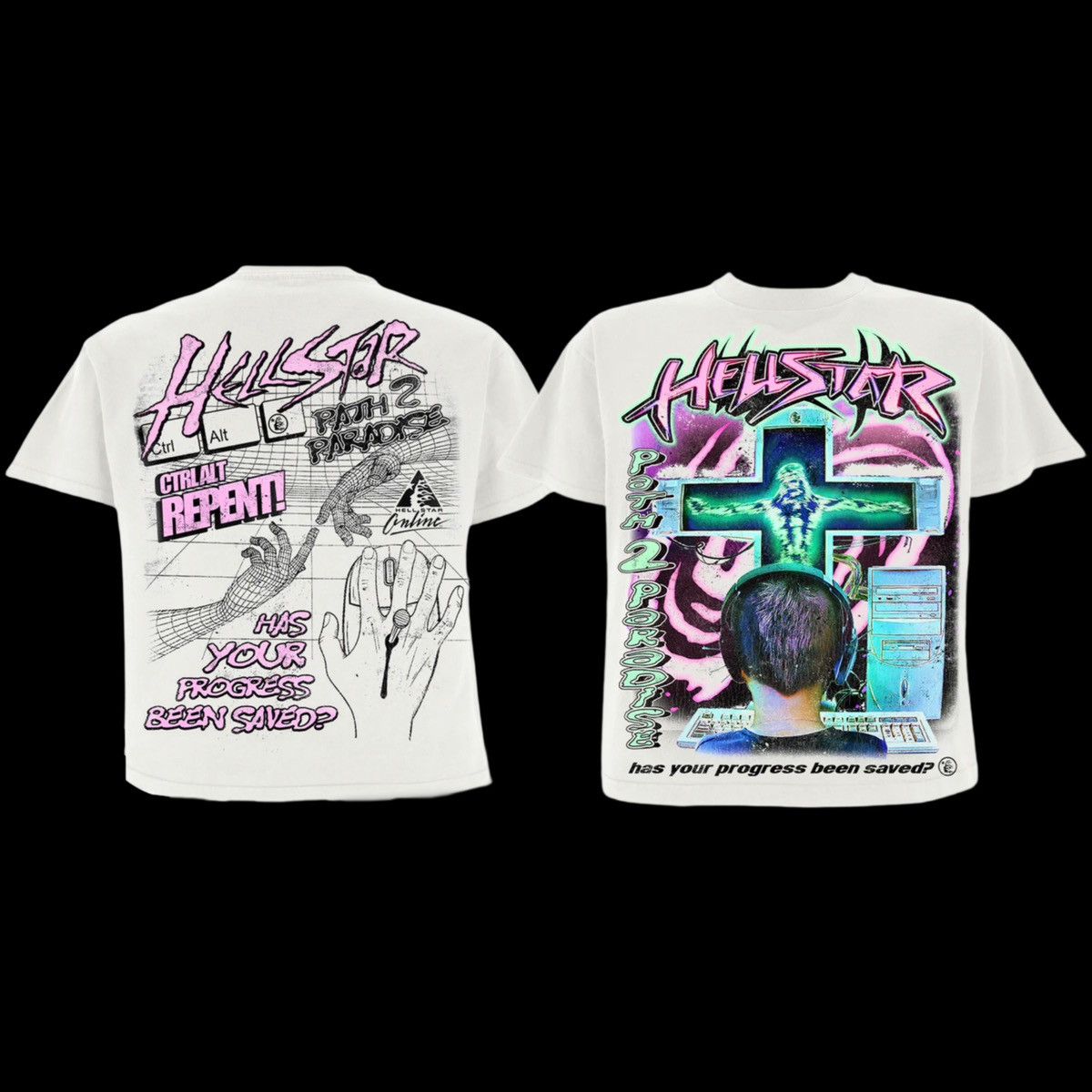 hellstar online tee shirt white xl new progress saved repent