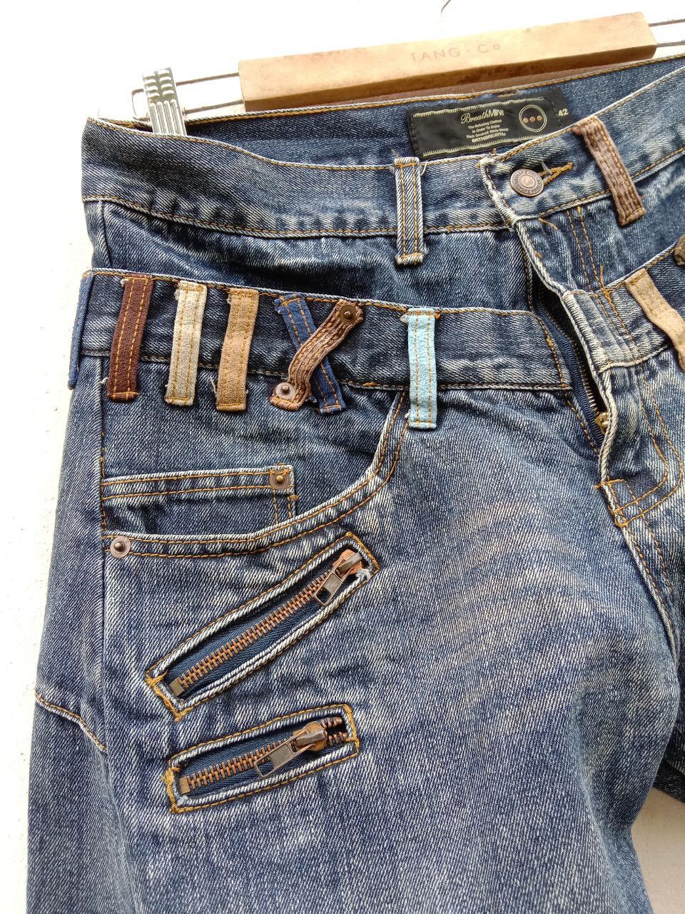 Japanese Brand Vintage Rare BreathMint Double Waist Twisted Jeans Size US 33 - 21 Thumbnail