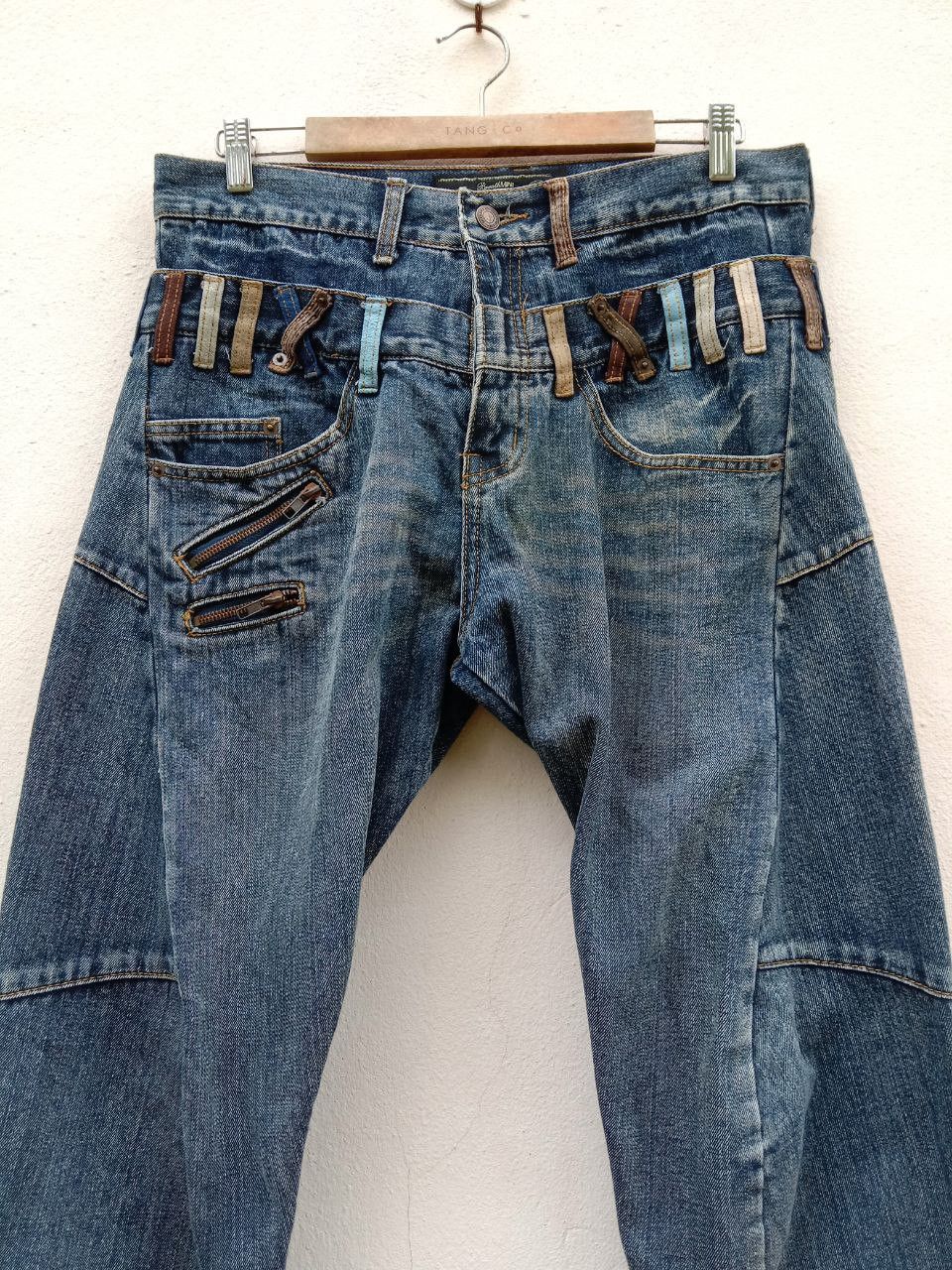 Japanese Brand Vintage Rare BreathMint Double Waist Twisted Jeans Size US 33 - 5 Thumbnail